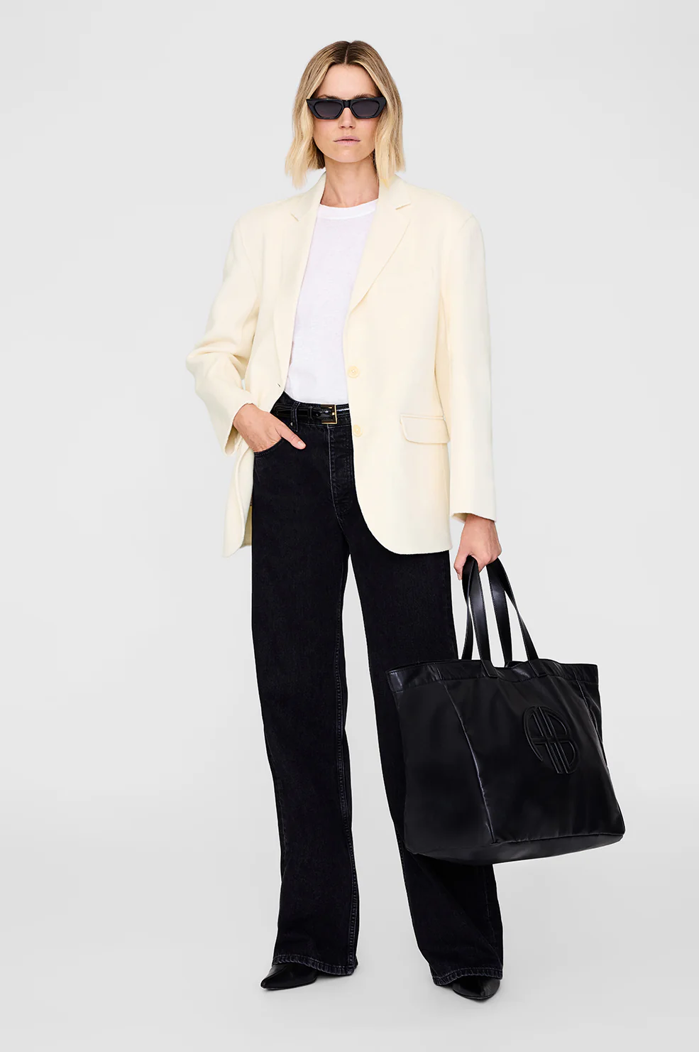 Large Rio Tote - Black Recycled Leather