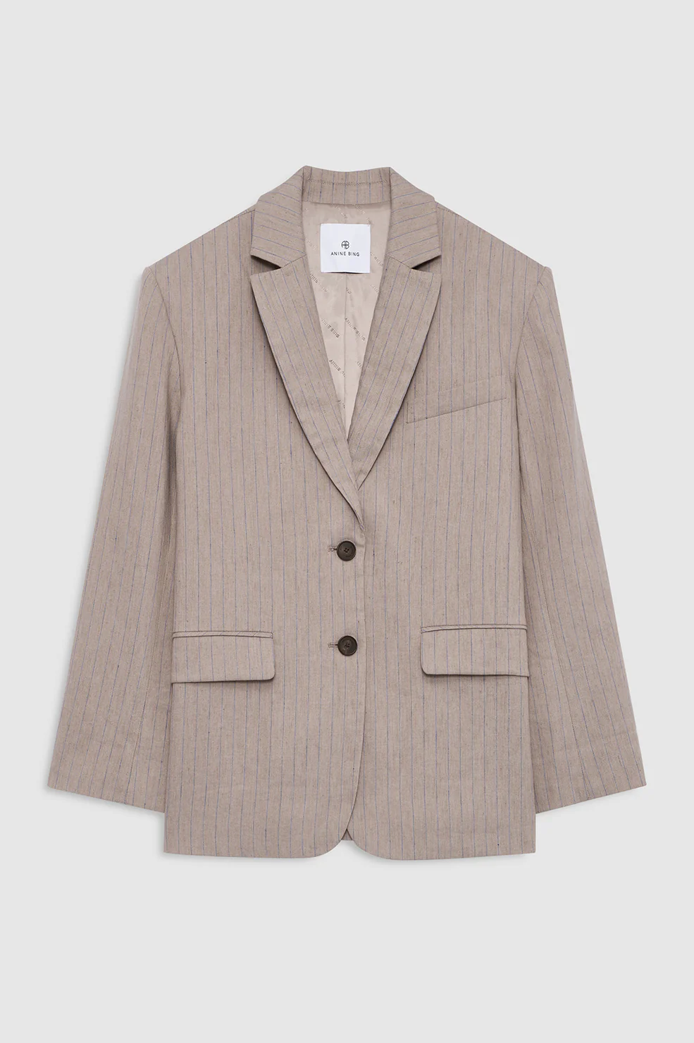 1220-quinn-blazer-taupe-and-blue-pinstripe-3.webp Quinn Blazer - Taupe And Blue Pinstripe