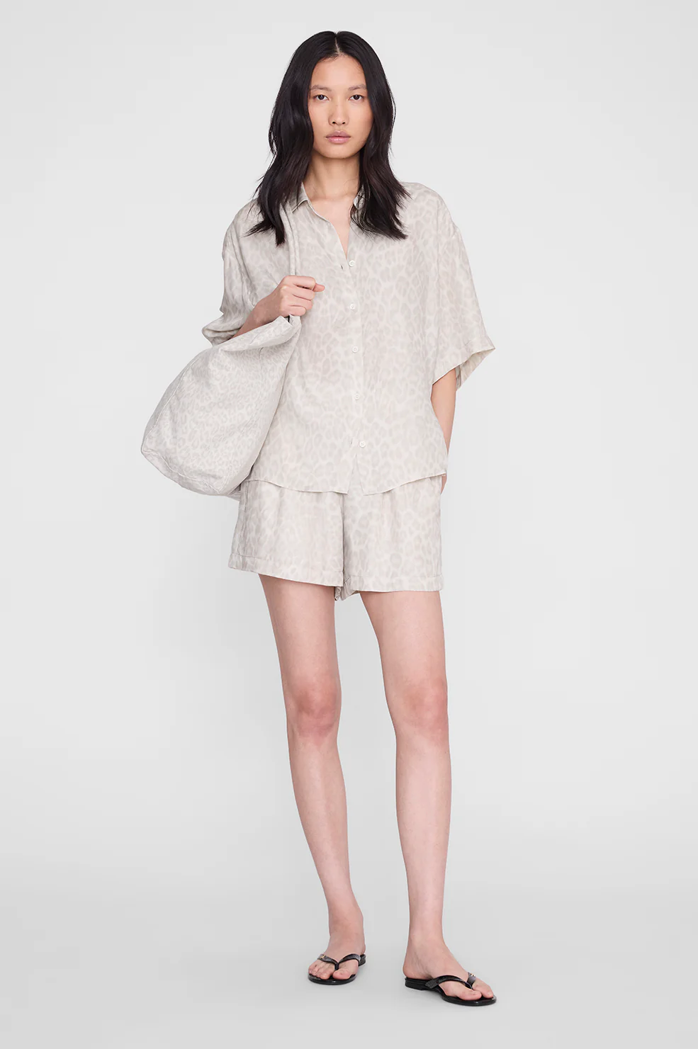 Coco Shirt - Washed White Leopard