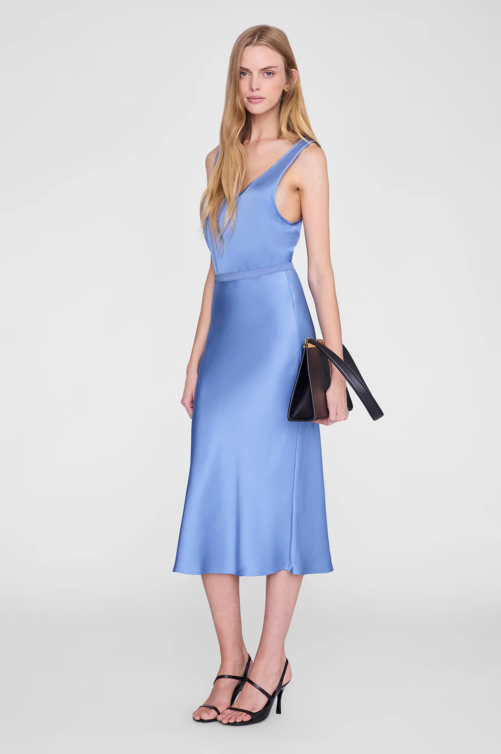 Bar Silk Skirt - Storm Blue