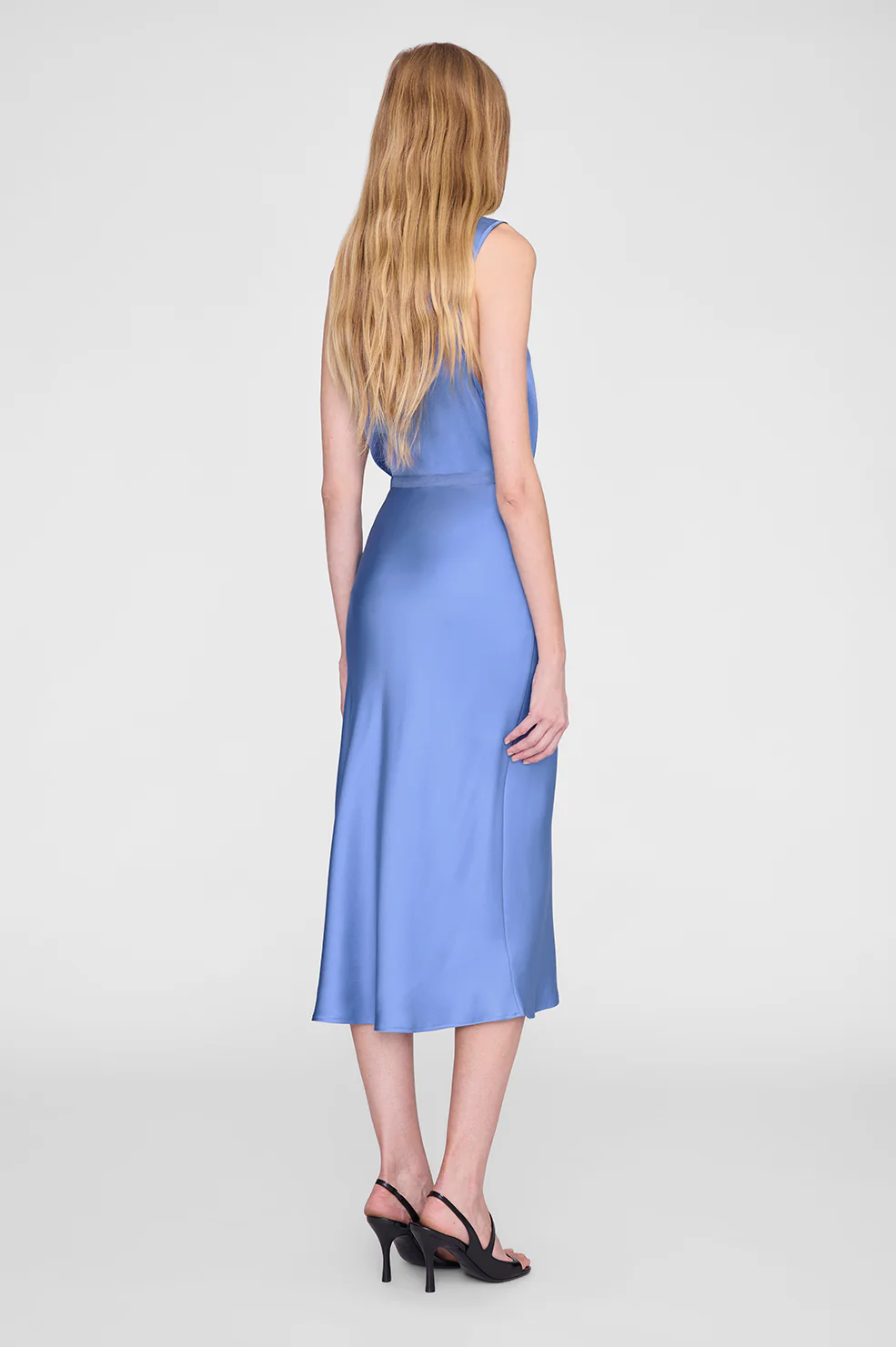Bar Silk Skirt - Storm Blue
