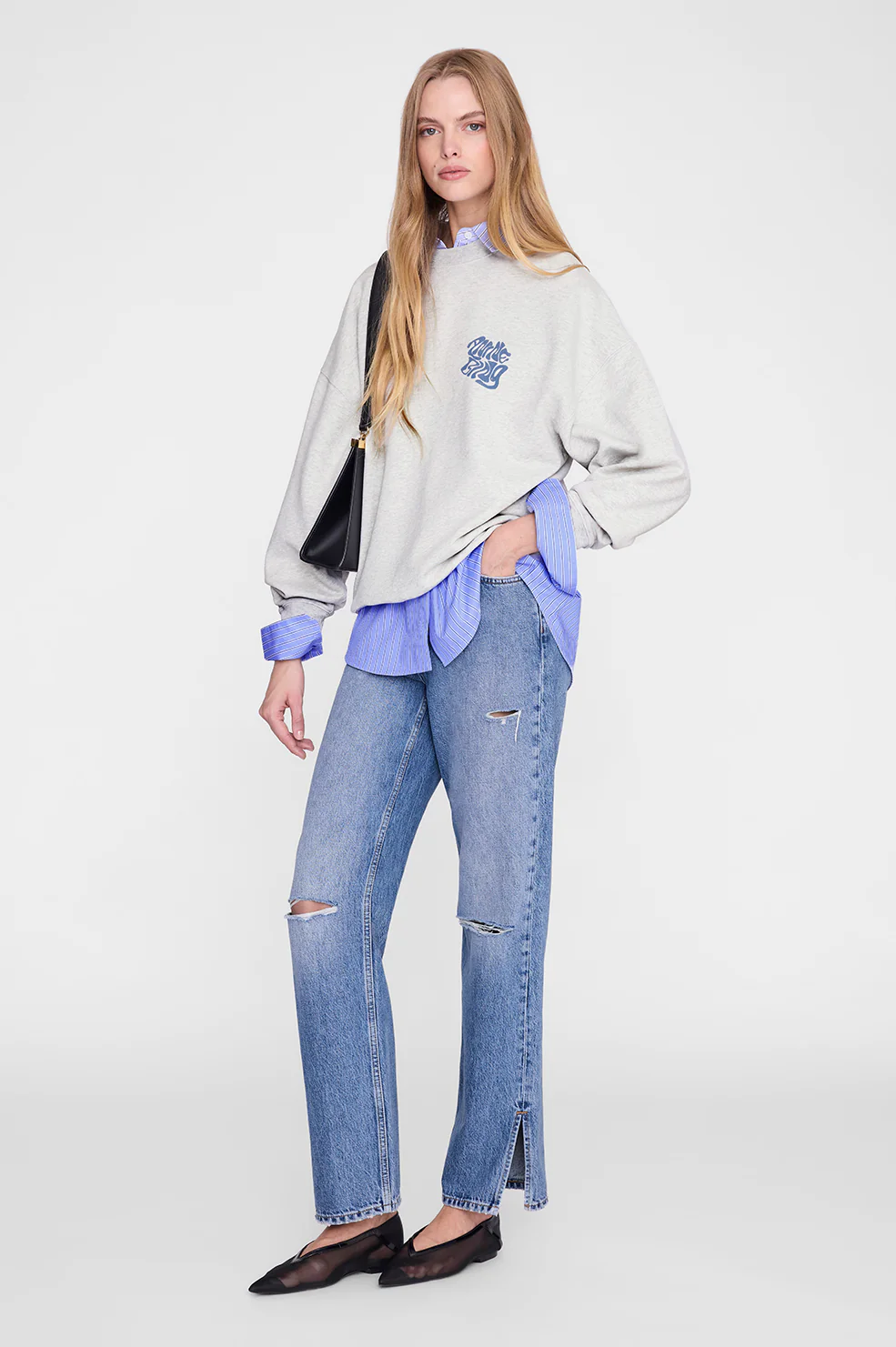 Miles Sweatshirt Waves - Heather Grey