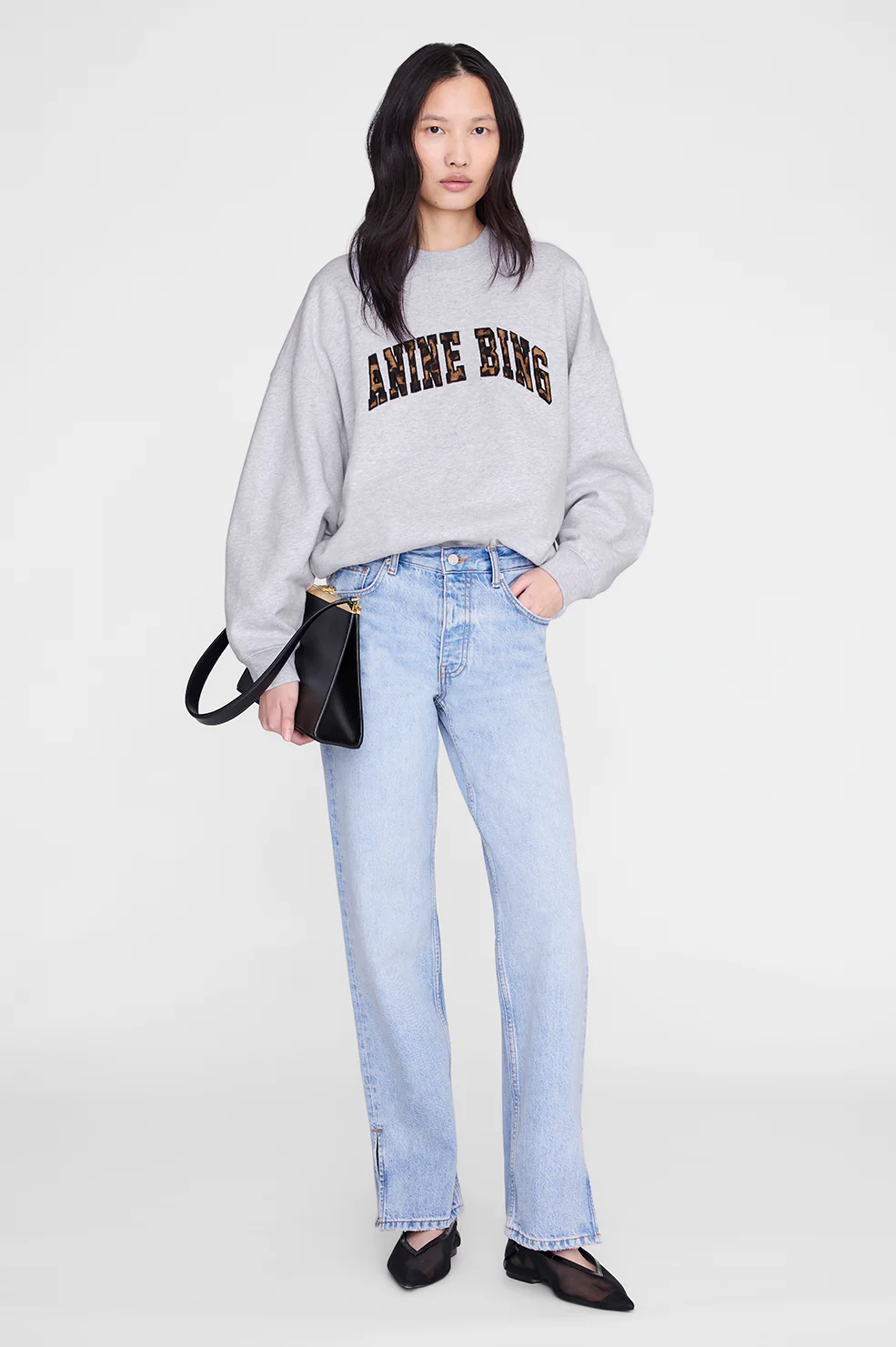 1361-miles-sweatshirt-anine-bing-leopard-heather-grey-1.webp Miles Sweatshirt Anine Bing Leopard - Heather Grey