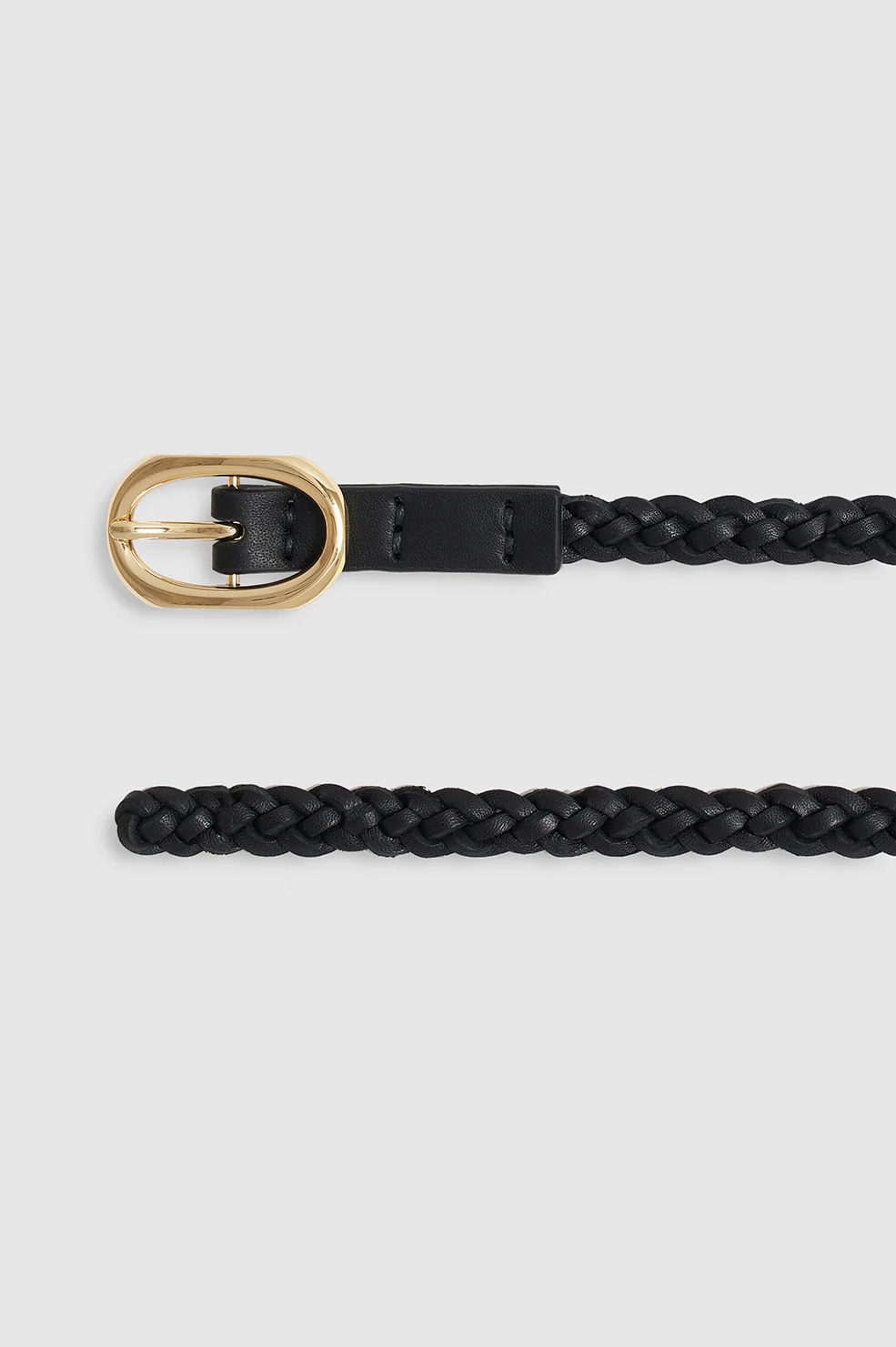 Small Double Signature Link Belt Braided - Black