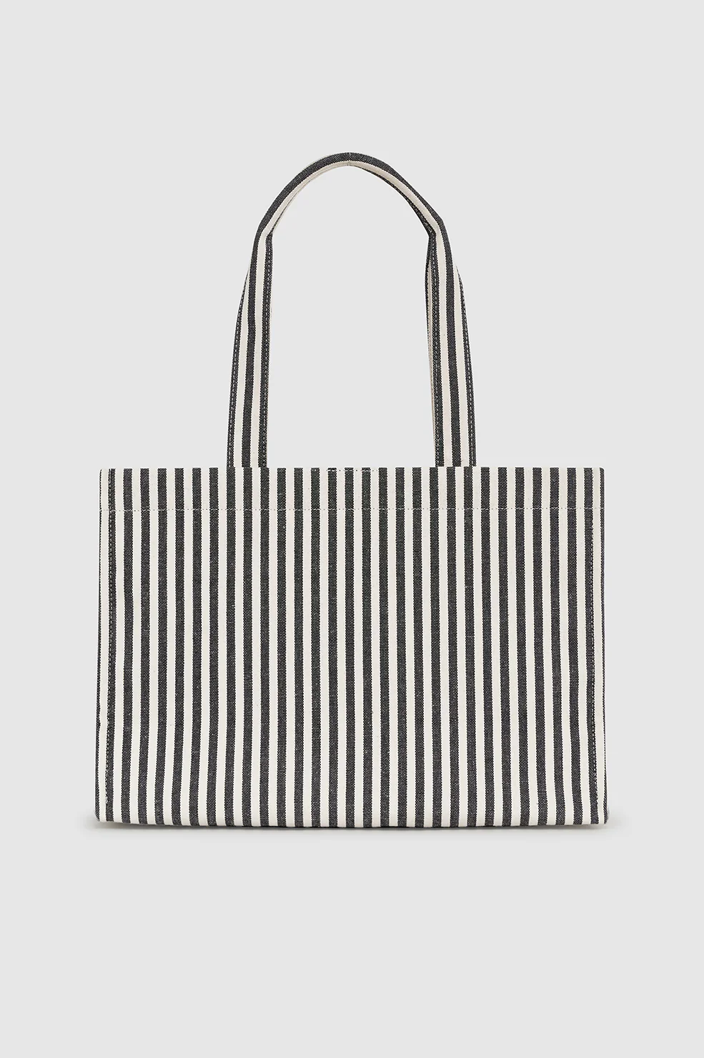 Lara Tote - White And Black Stripe