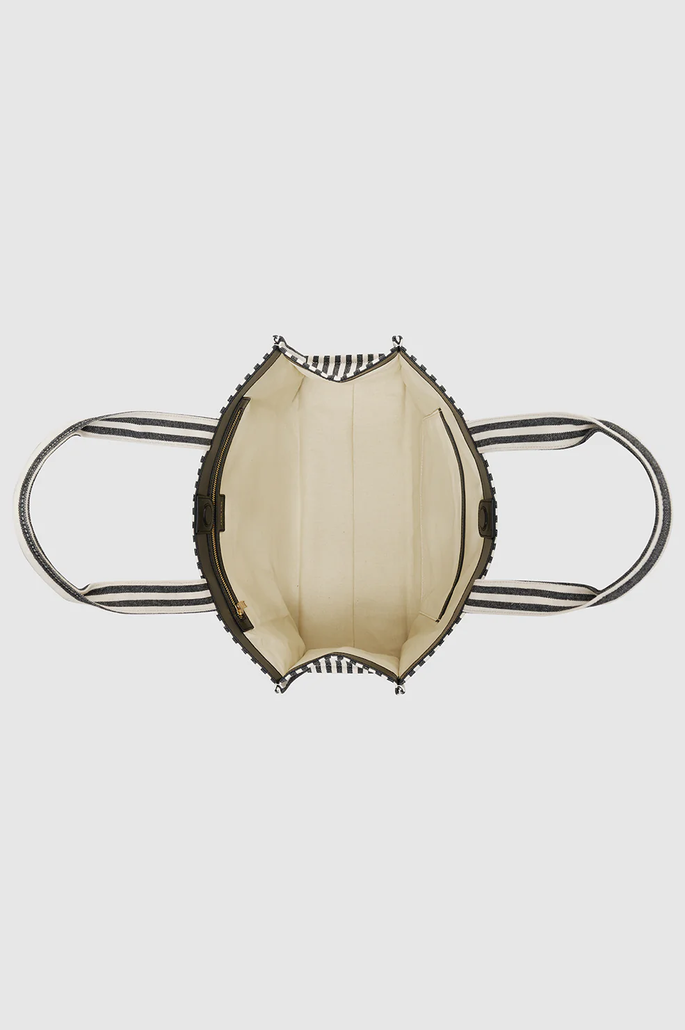 Lara Tote - White And Black Stripe