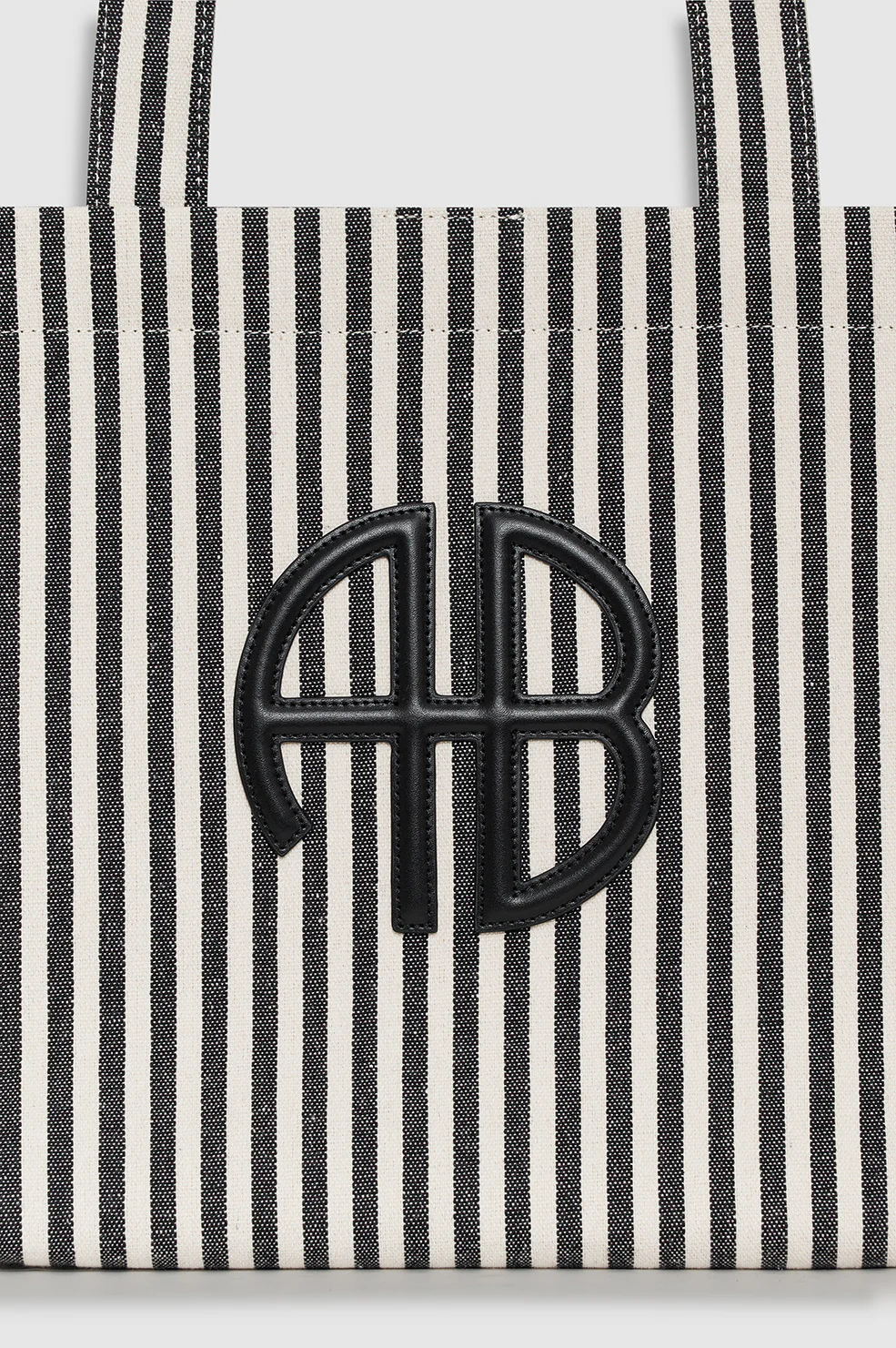 Lara Tote - White And Black Stripe