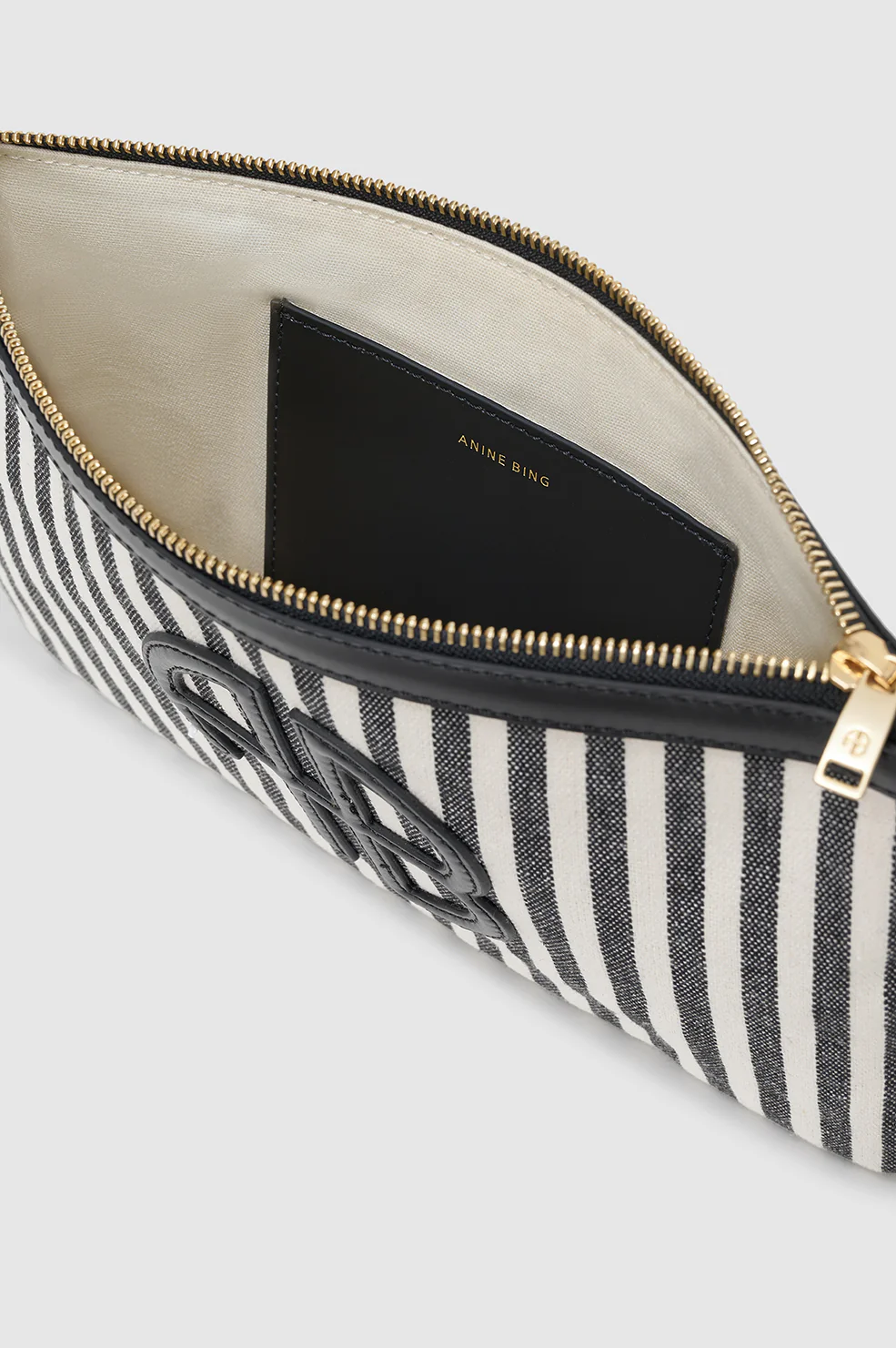 Lili Pouch - White And Black Stripe