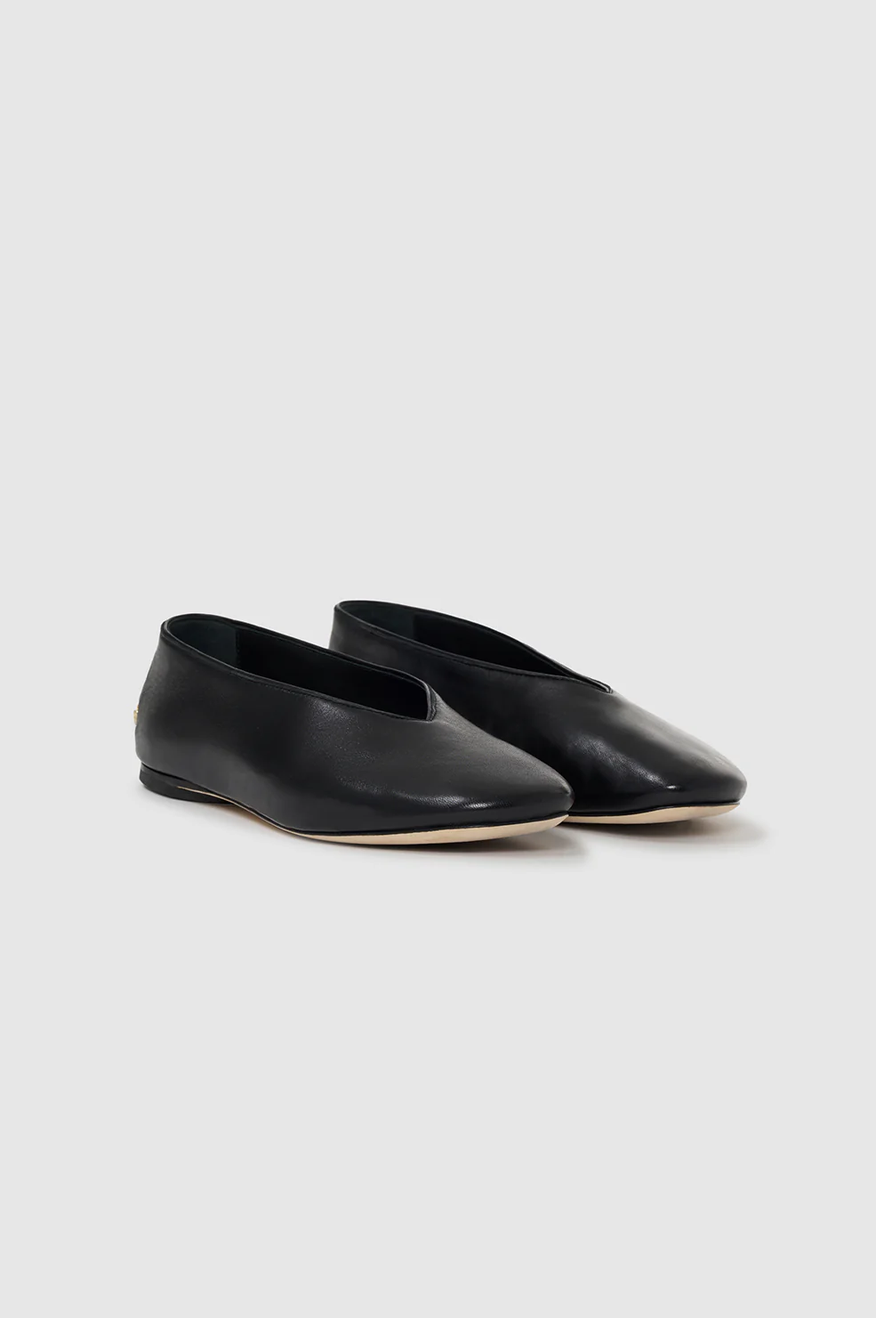 Ana Flats Smooth Leather - Black