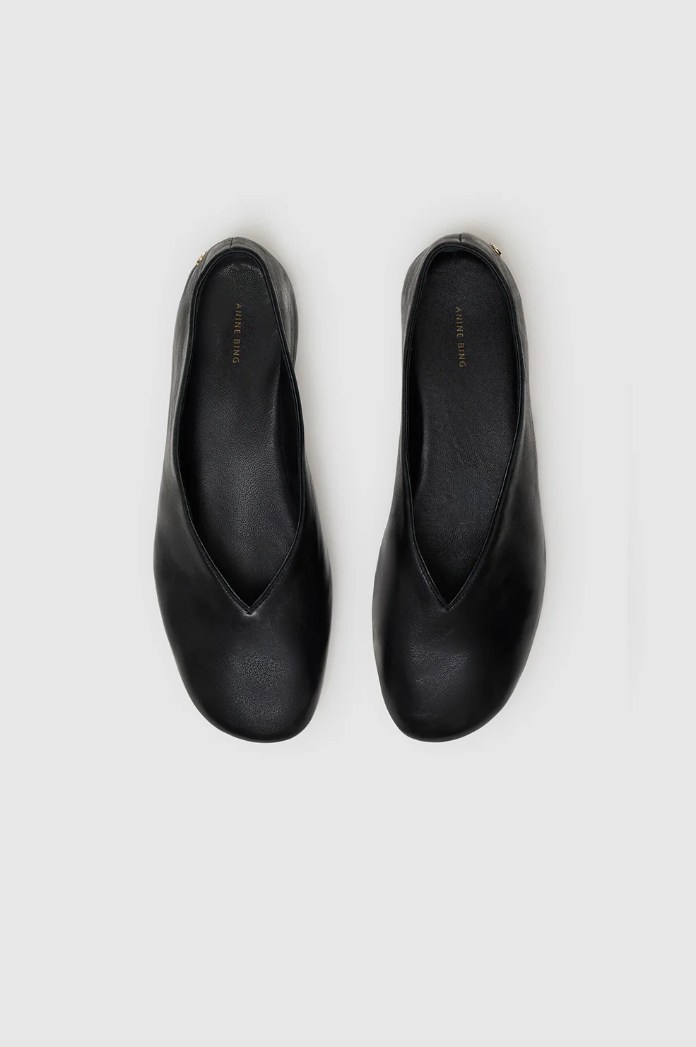 Ana Flats Smooth Leather - Black
