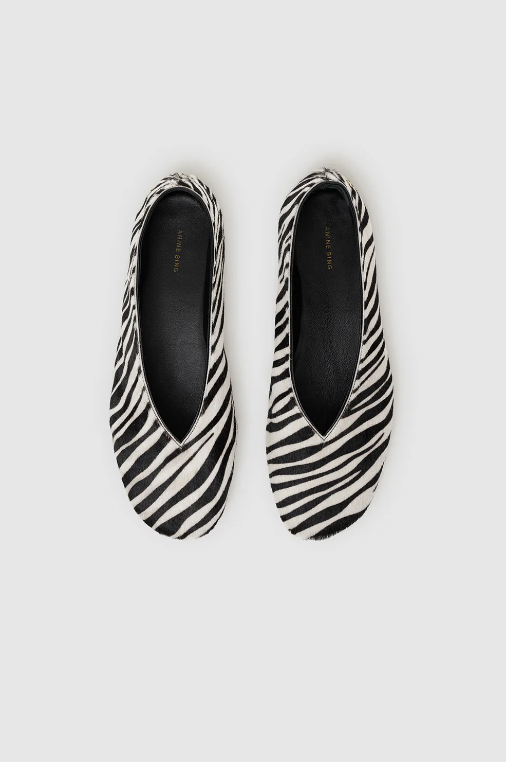 Ana Flats Calf Hair  - Zebra
