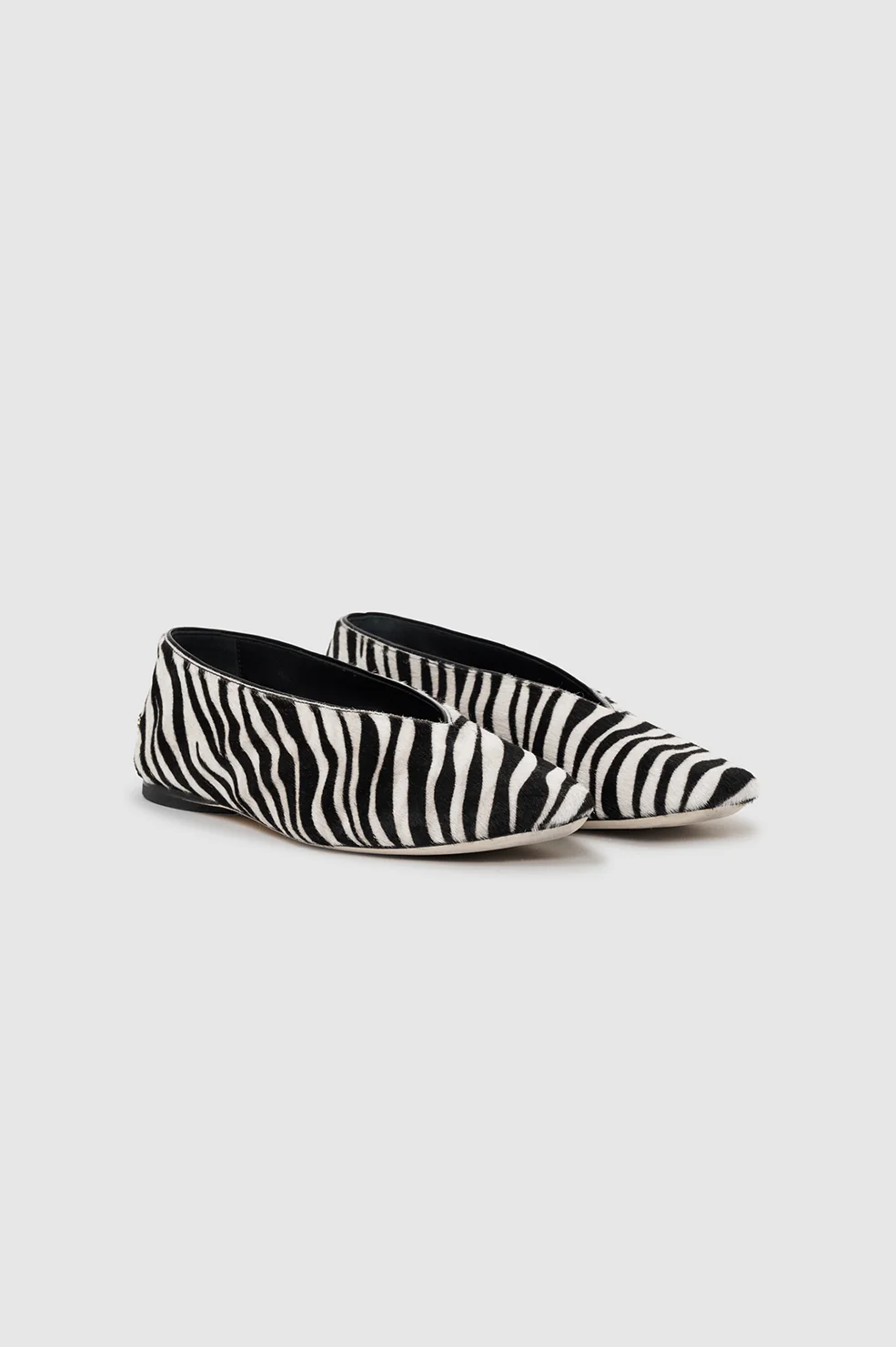 Ana Flats Calf Hair  - Zebra