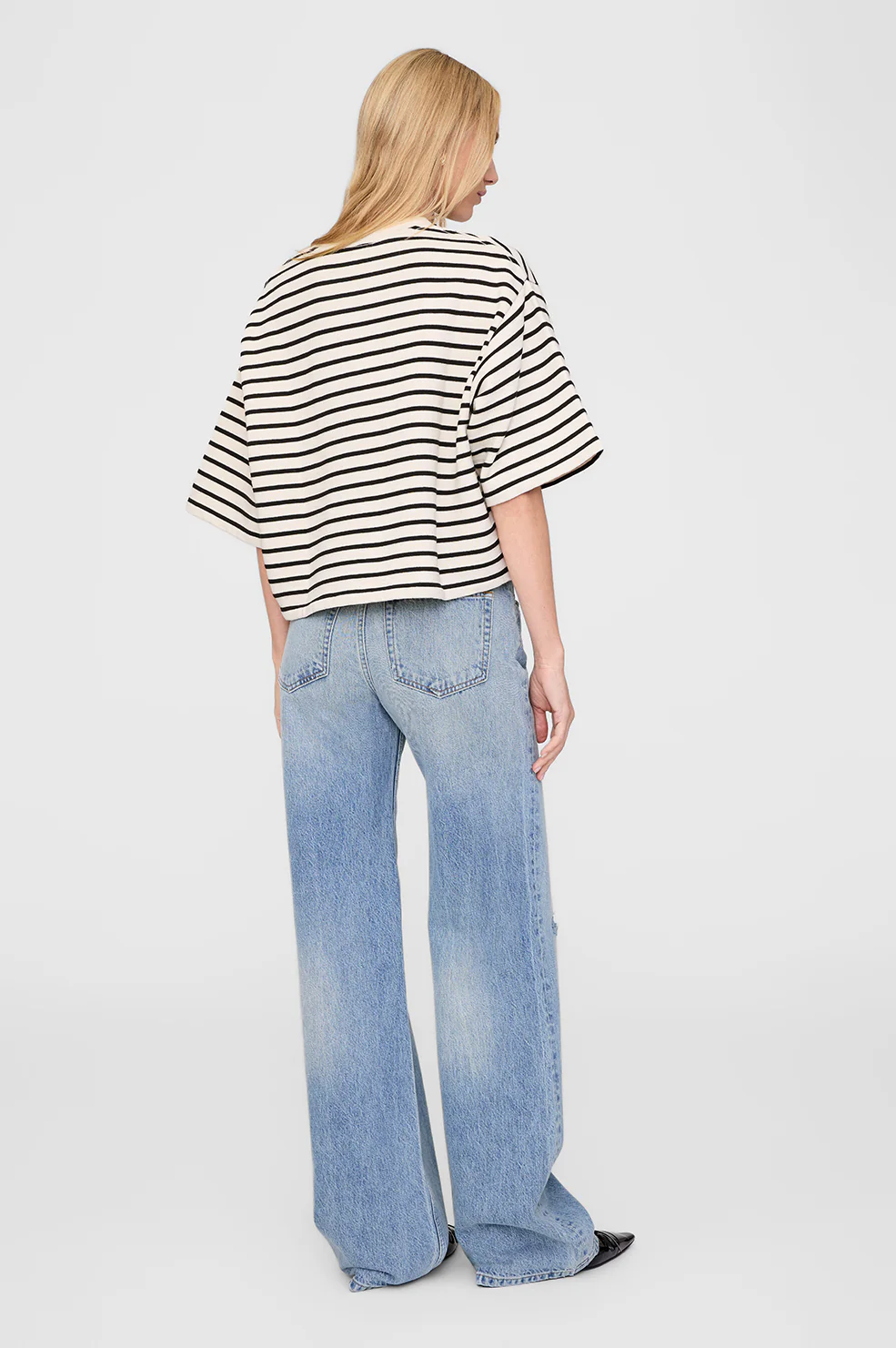 1422-myers-cropped-tee-black-stripe-french-terry-2.webp Myers Cropped Tee - Black Stripe French Terry