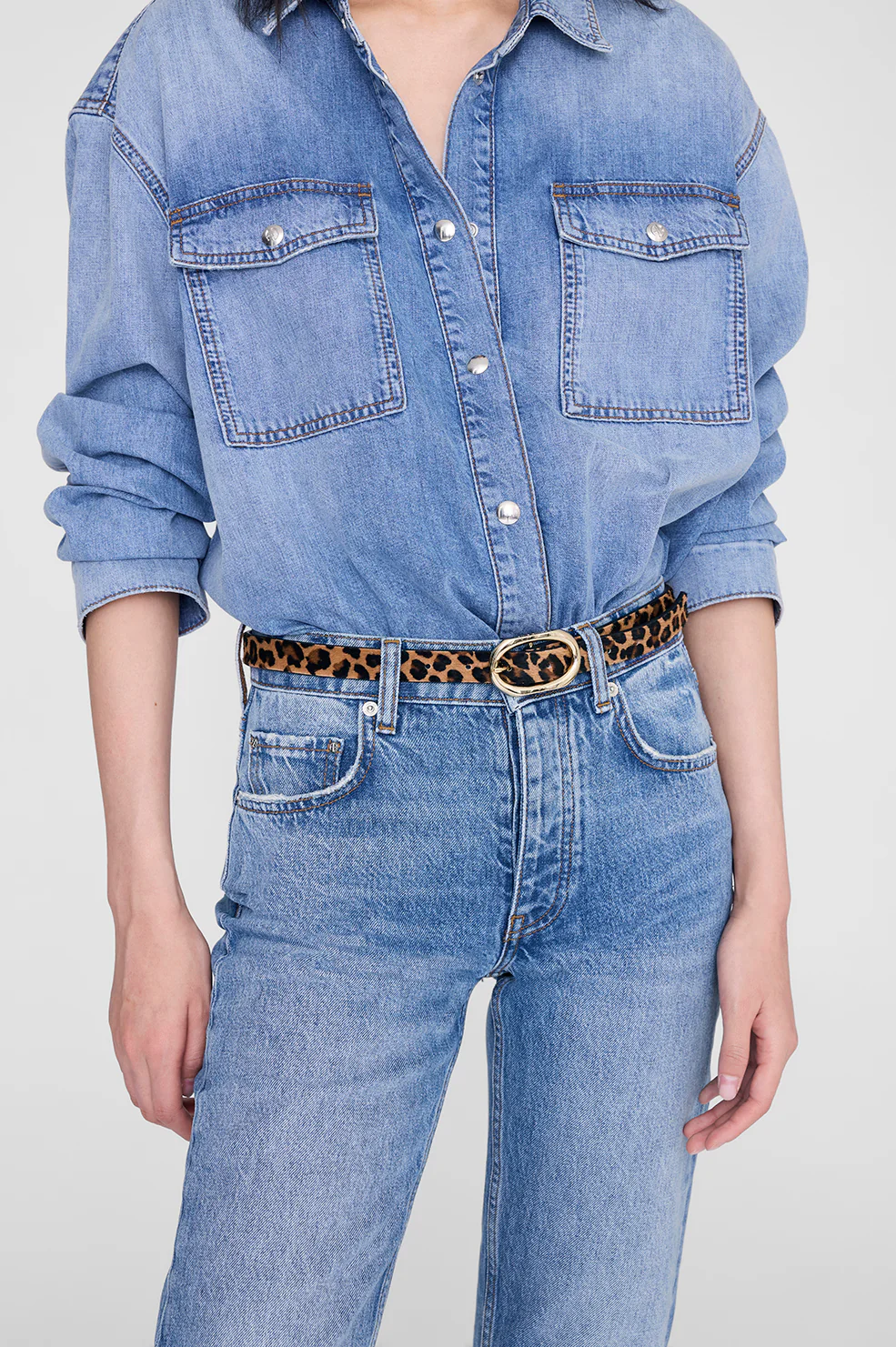 Small Signature Link Belt - Leopard