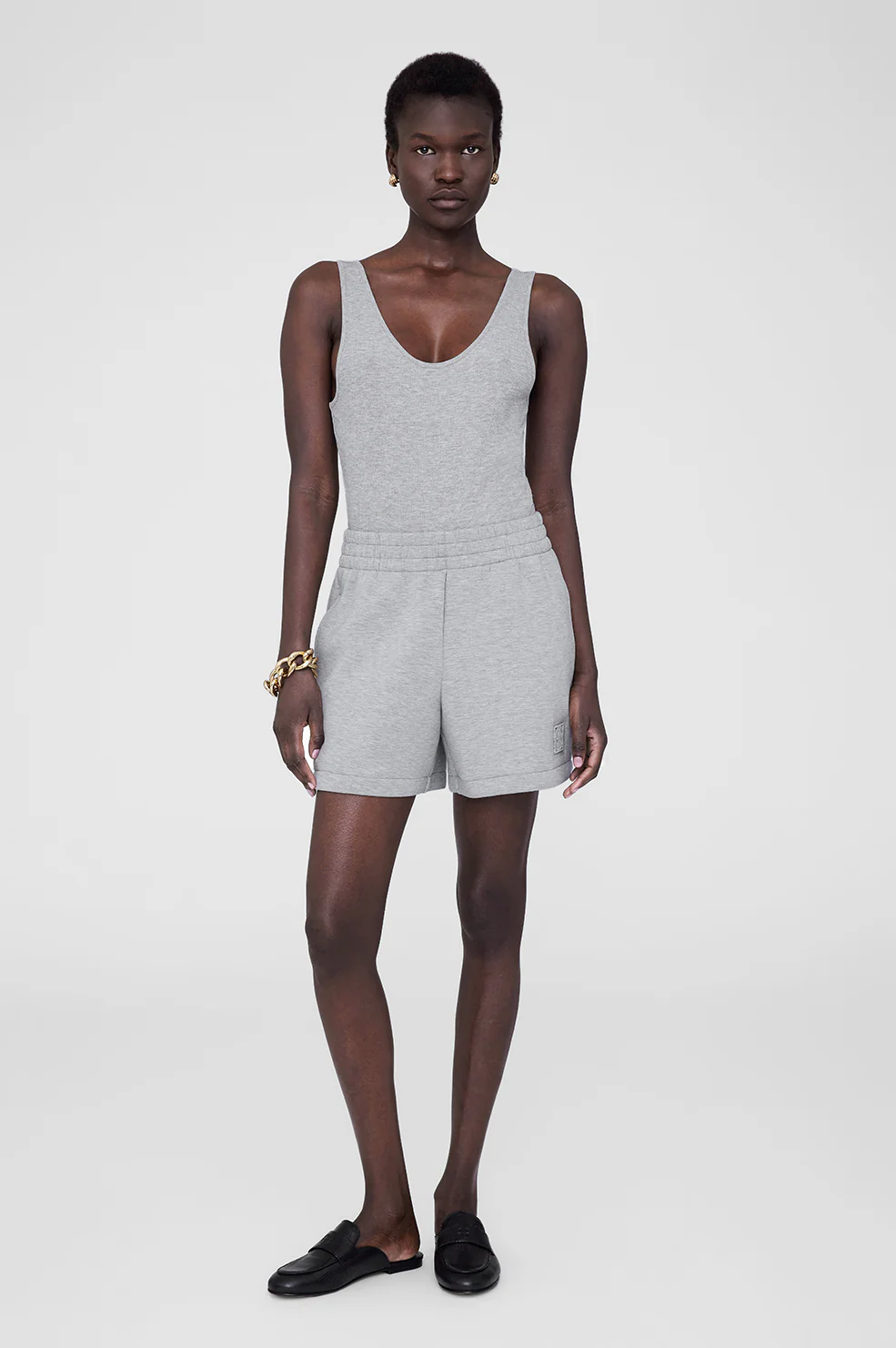 Kam Short Framed Monogram - Heather Grey
