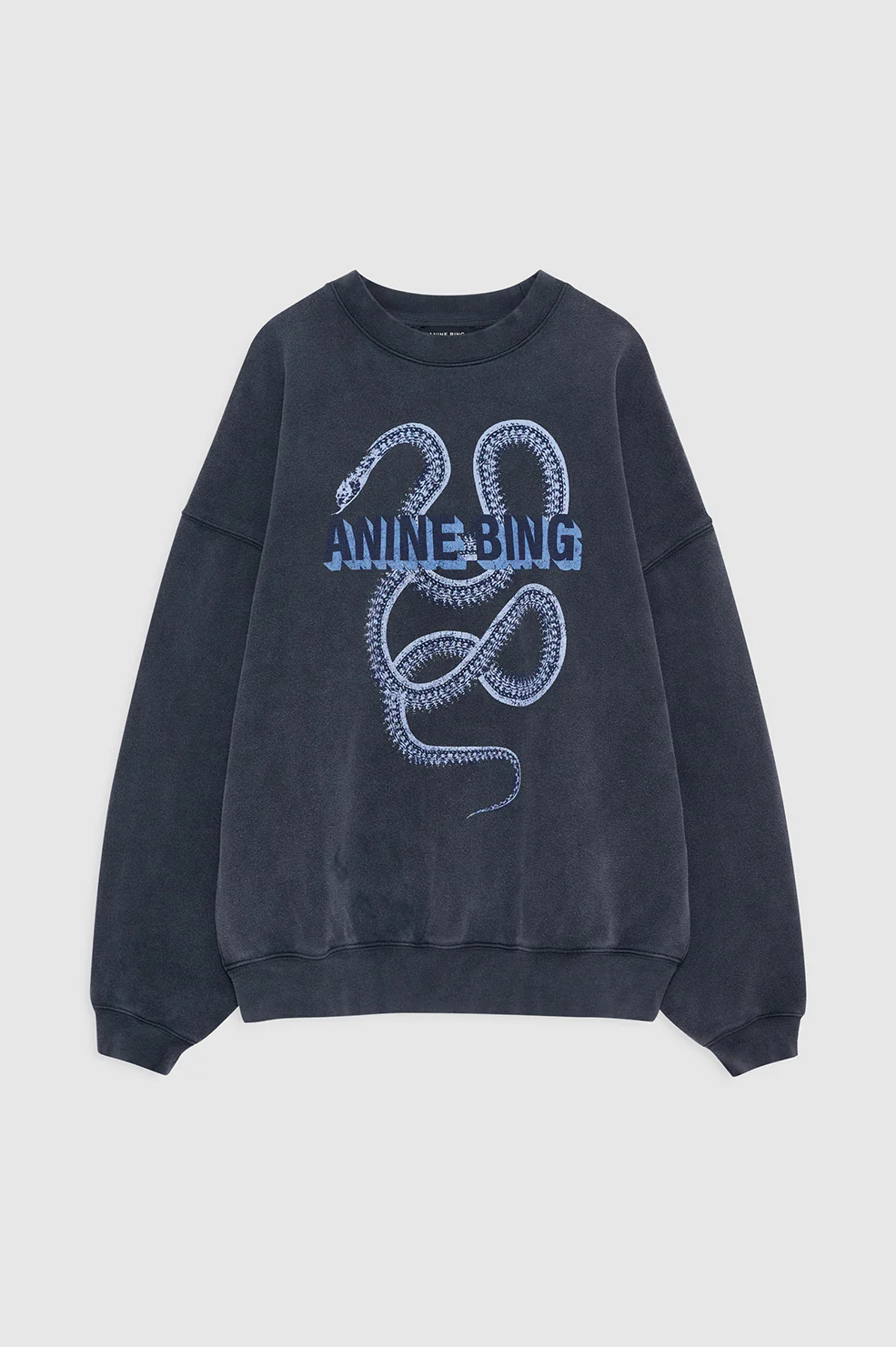 Harvey Crew Sweatshirt Snake - Washed Black