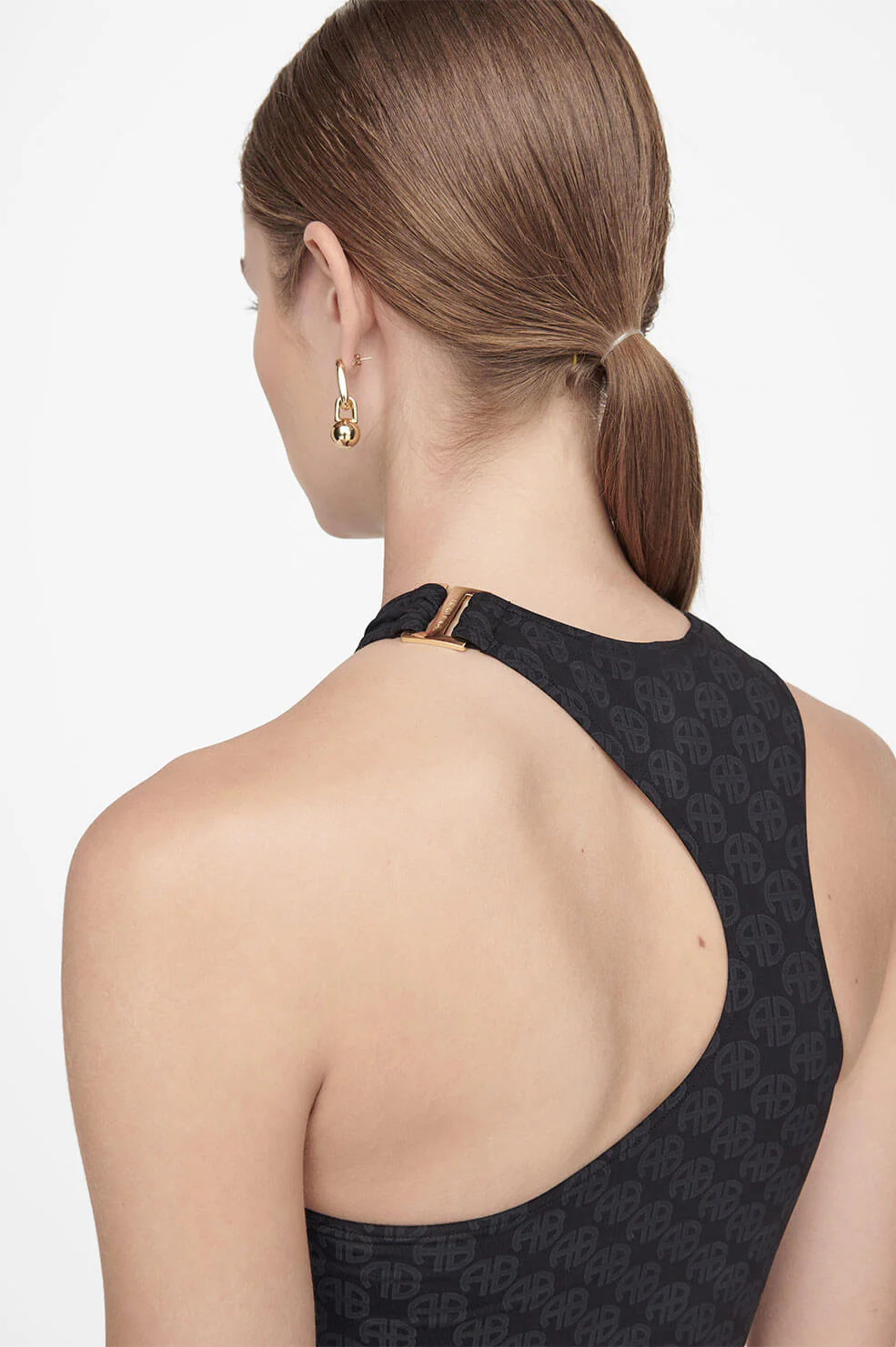 Lesly One Piece - Black Monogram Print