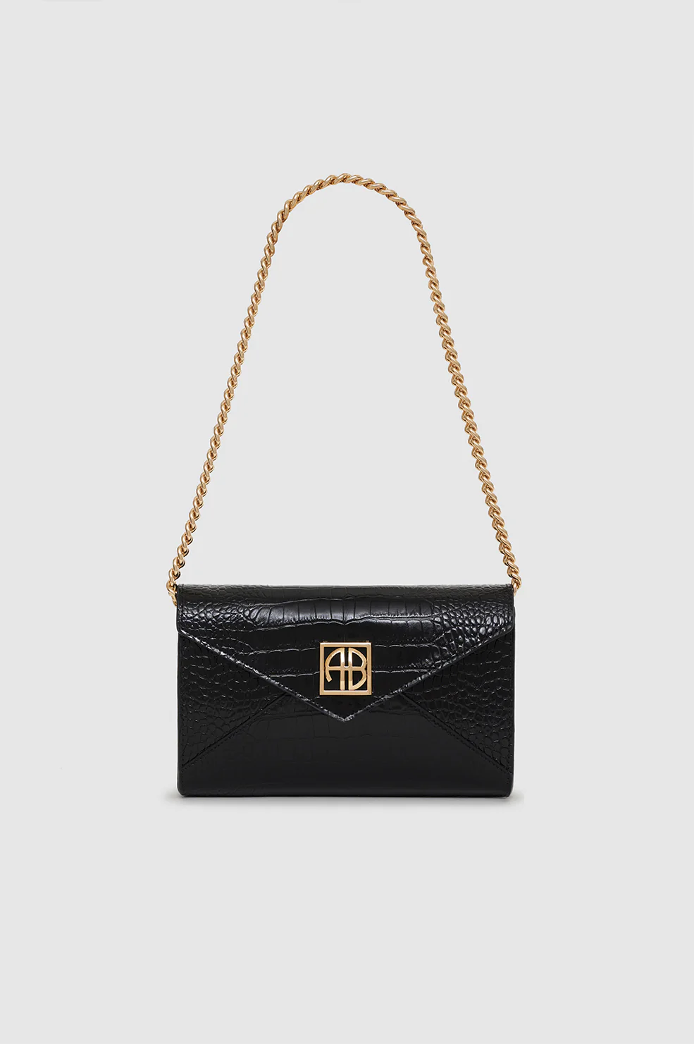 Small Elly Clutch - Black Embossed