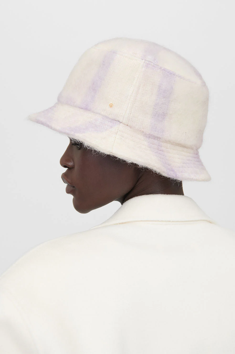 Cami Bucket Hat - Lavender And Cream Check