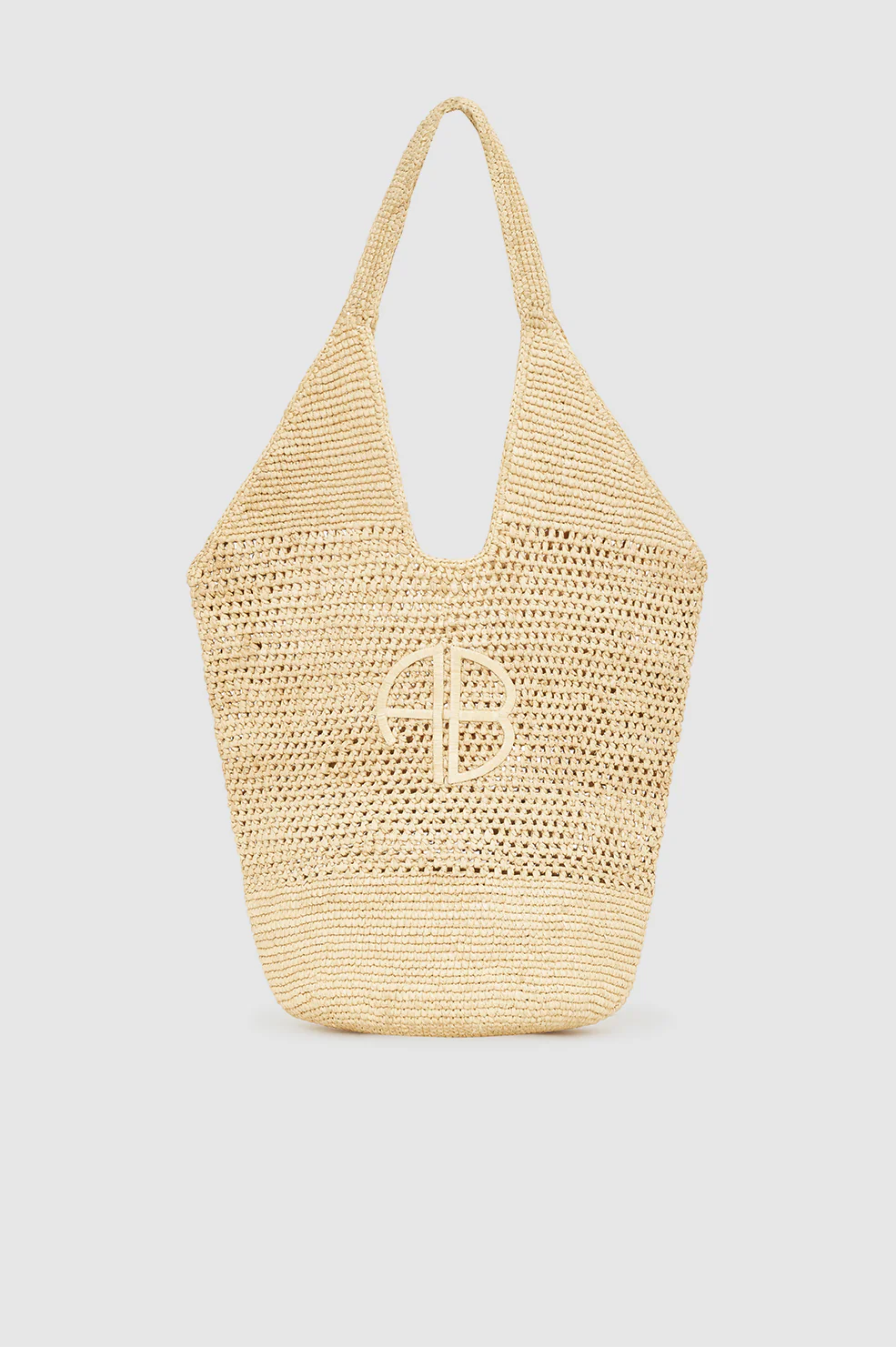 Leah Logo Hobo Raffia - Natural