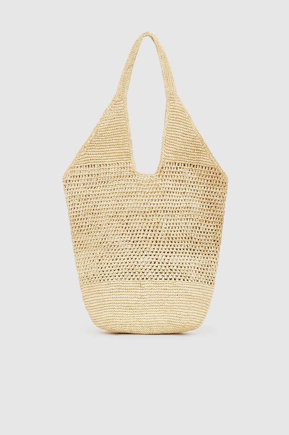 Leah Logo Hobo Raffia - Natural