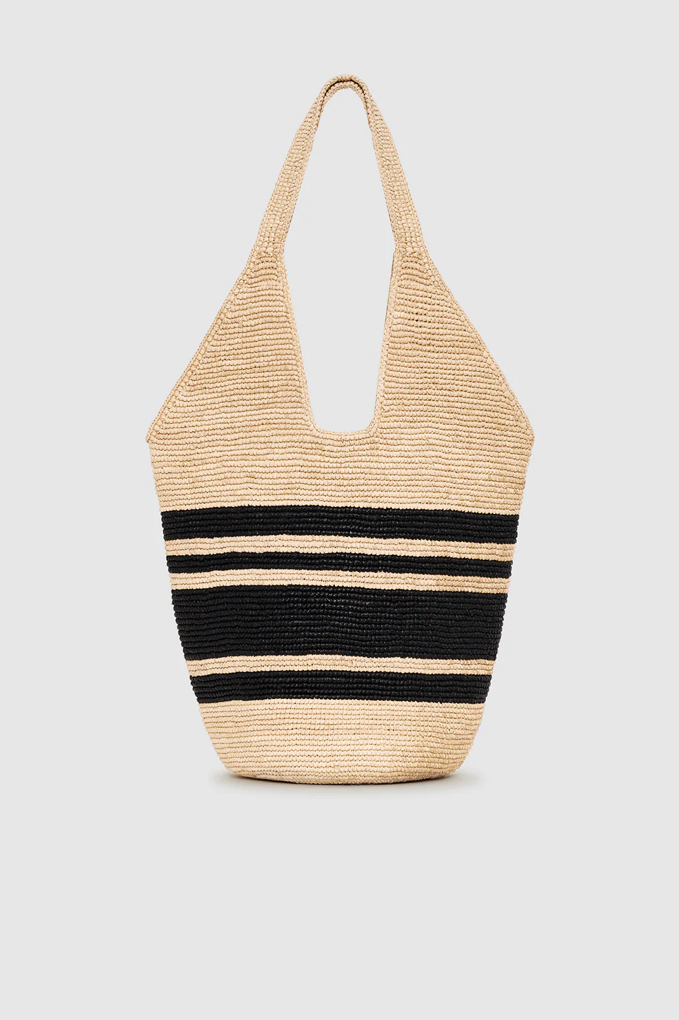 193-leah-stripes-hobo-raffia-black-and-natural-stripe-3.webp Leah Stripes Hobo Raffia - Black And Natural Stripe
