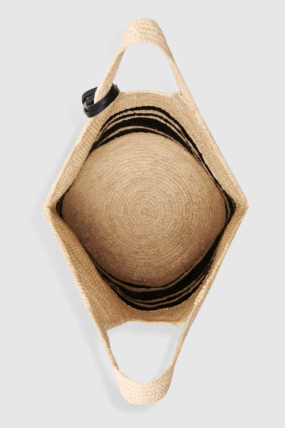 193-leah-stripes-hobo-raffia-black-and-natural-stripe-4.webp Leah Stripes Hobo Raffia - Black And Natural Stripe