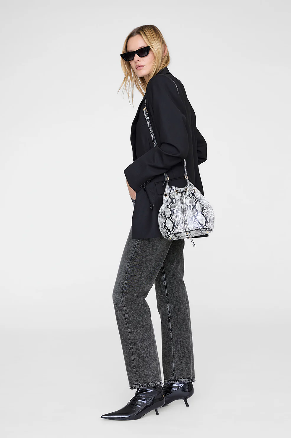 Mini Alana Bucket Bag - Python