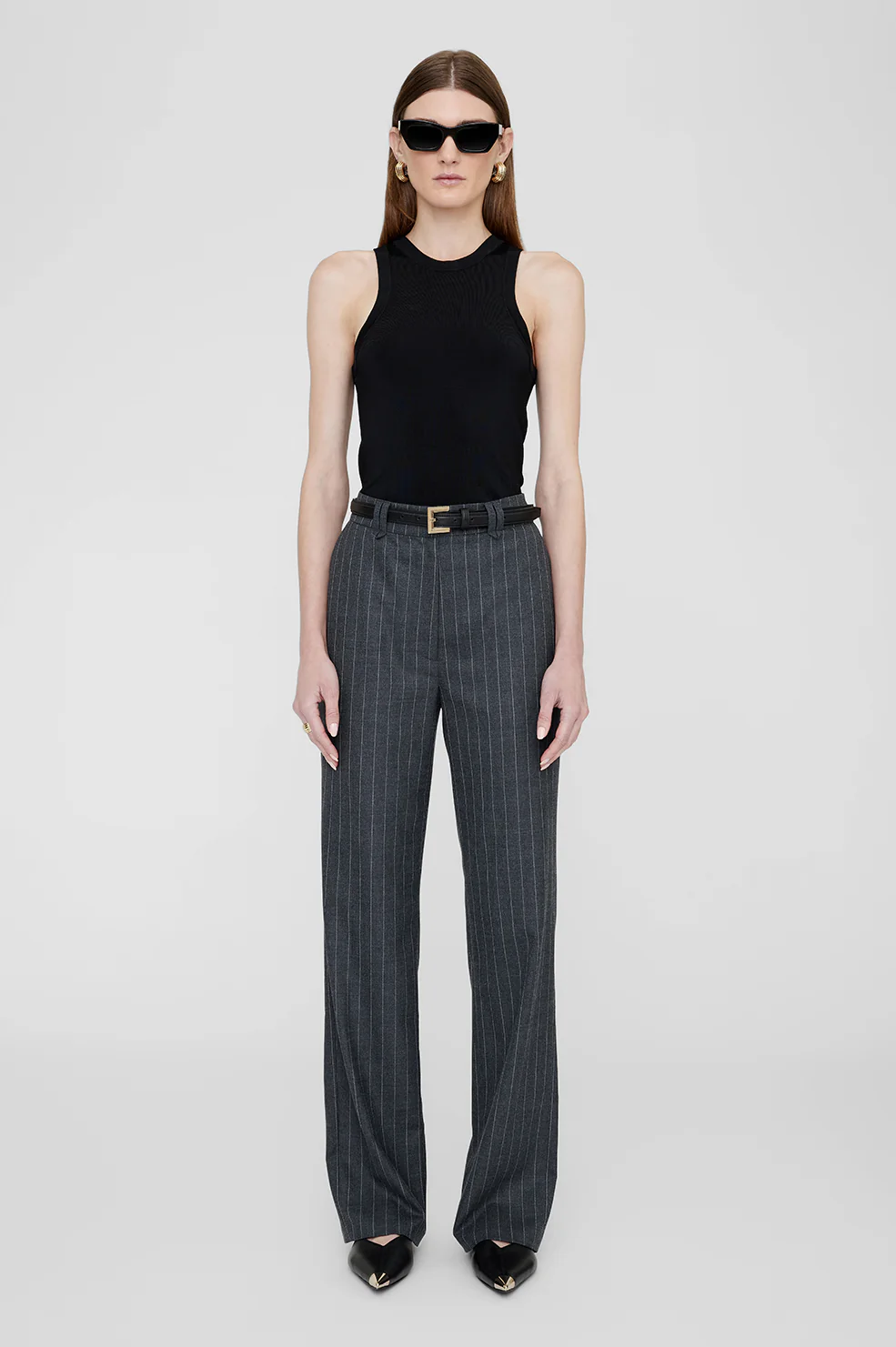 Drew Pant - Grey Pinstripe