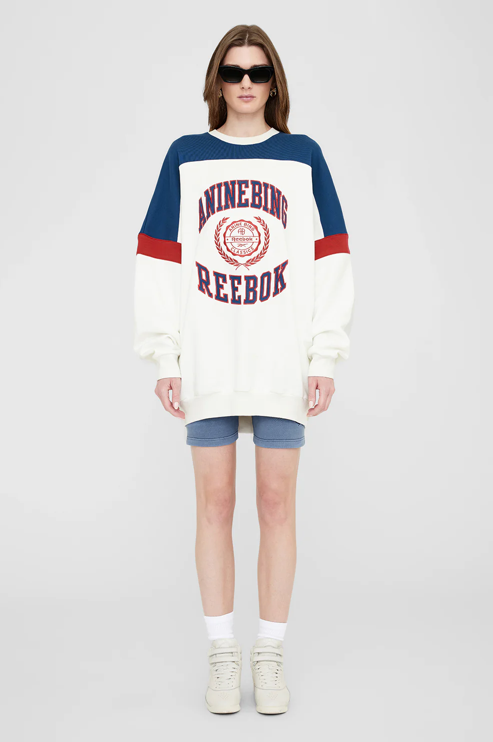 Reebok x ANINE BING Oversized Crew - Chalk