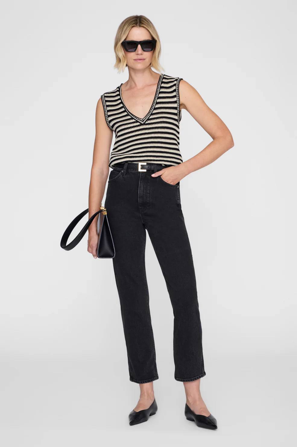 2287-lowen-sweater-black-and-ivory-stripe-1.webp Lowen Sweater - Black And Ivory Stripe