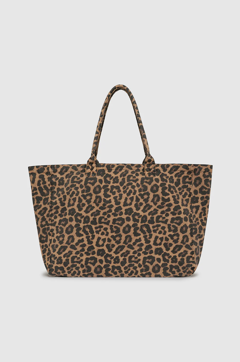 Leo Canvas Tote - Black And Brown Leopard