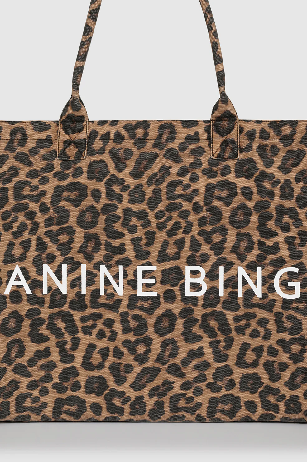 Leo Canvas Tote - Black And Brown Leopard