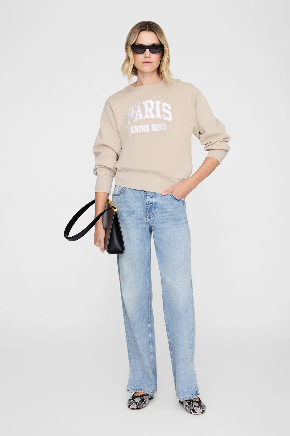 Harry Shrunken Sweatshirt Paris - Beige