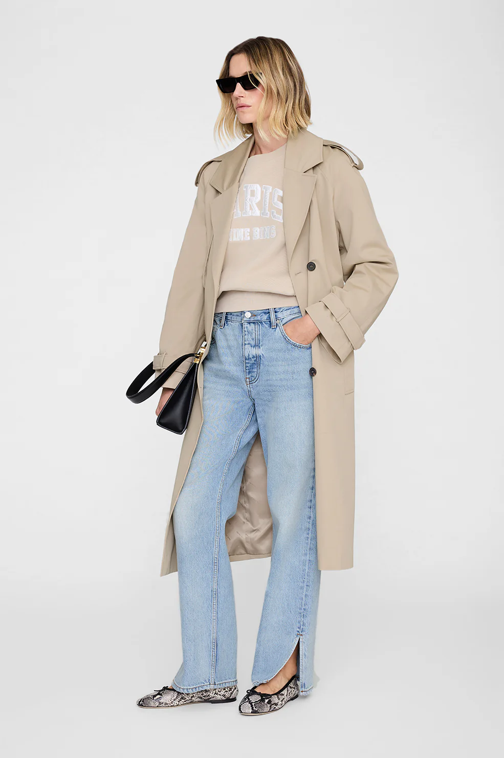 Harry Shrunken Sweatshirt Paris - Beige