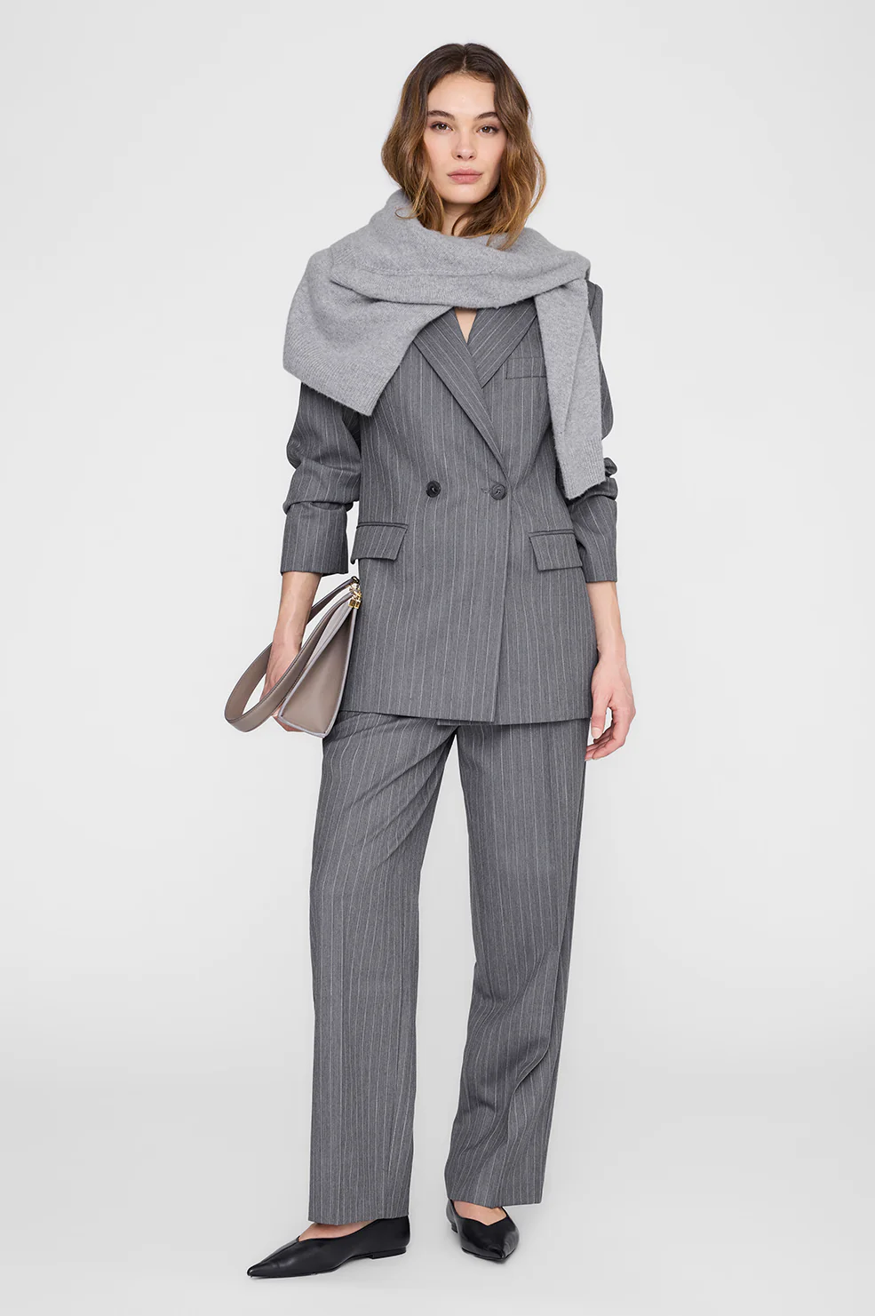 Tiphaine Blazer - Light Grey Pinstripe