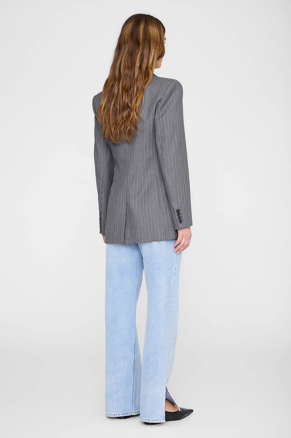 Tiphaine Blazer - Light Grey Pinstripe