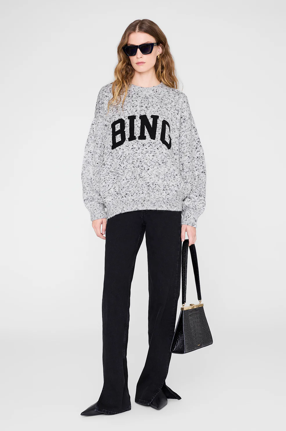 Sydney Crew Sweater Bing - Marled White