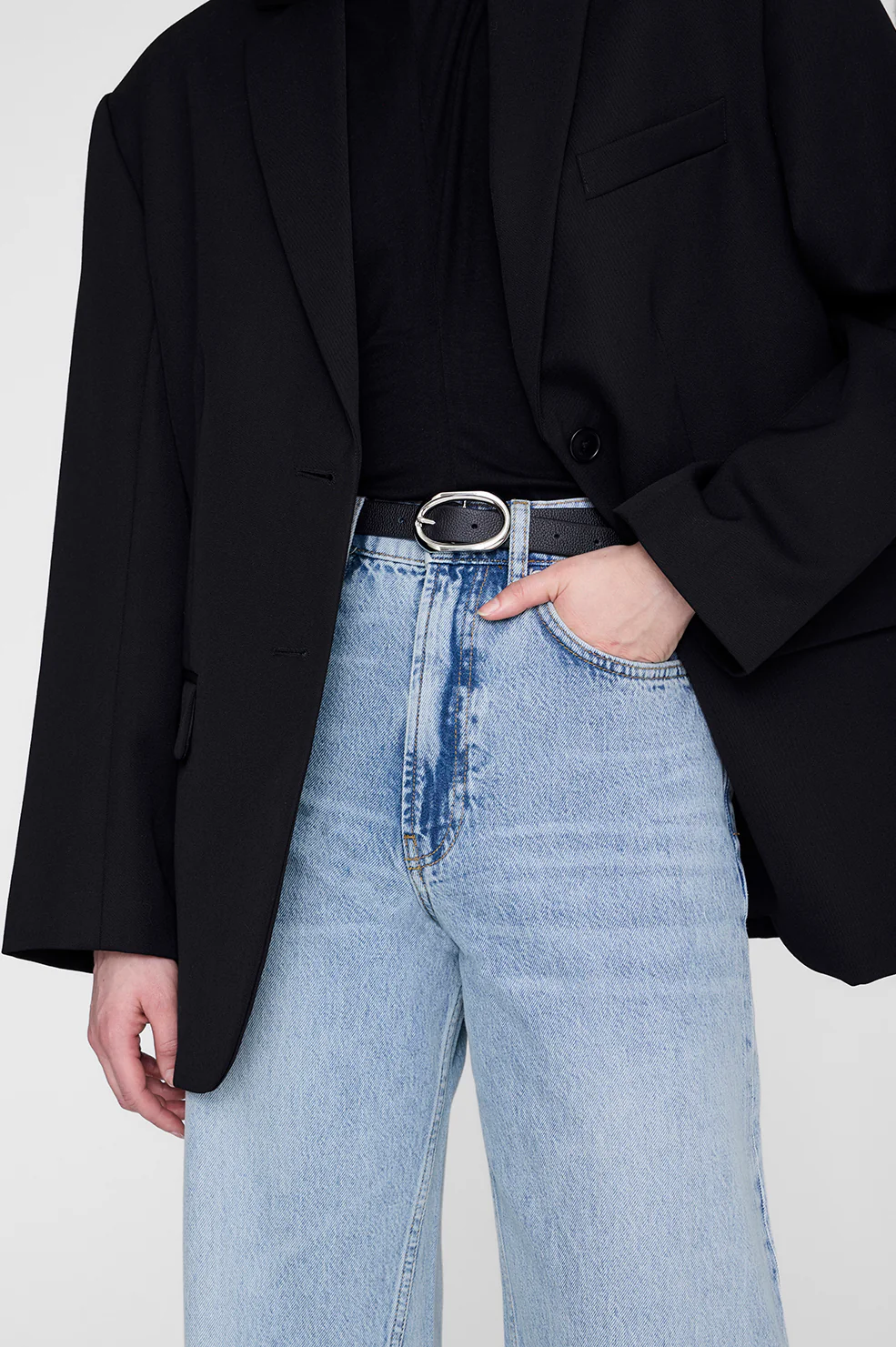Small Signature Link Belt - Black Pebbled