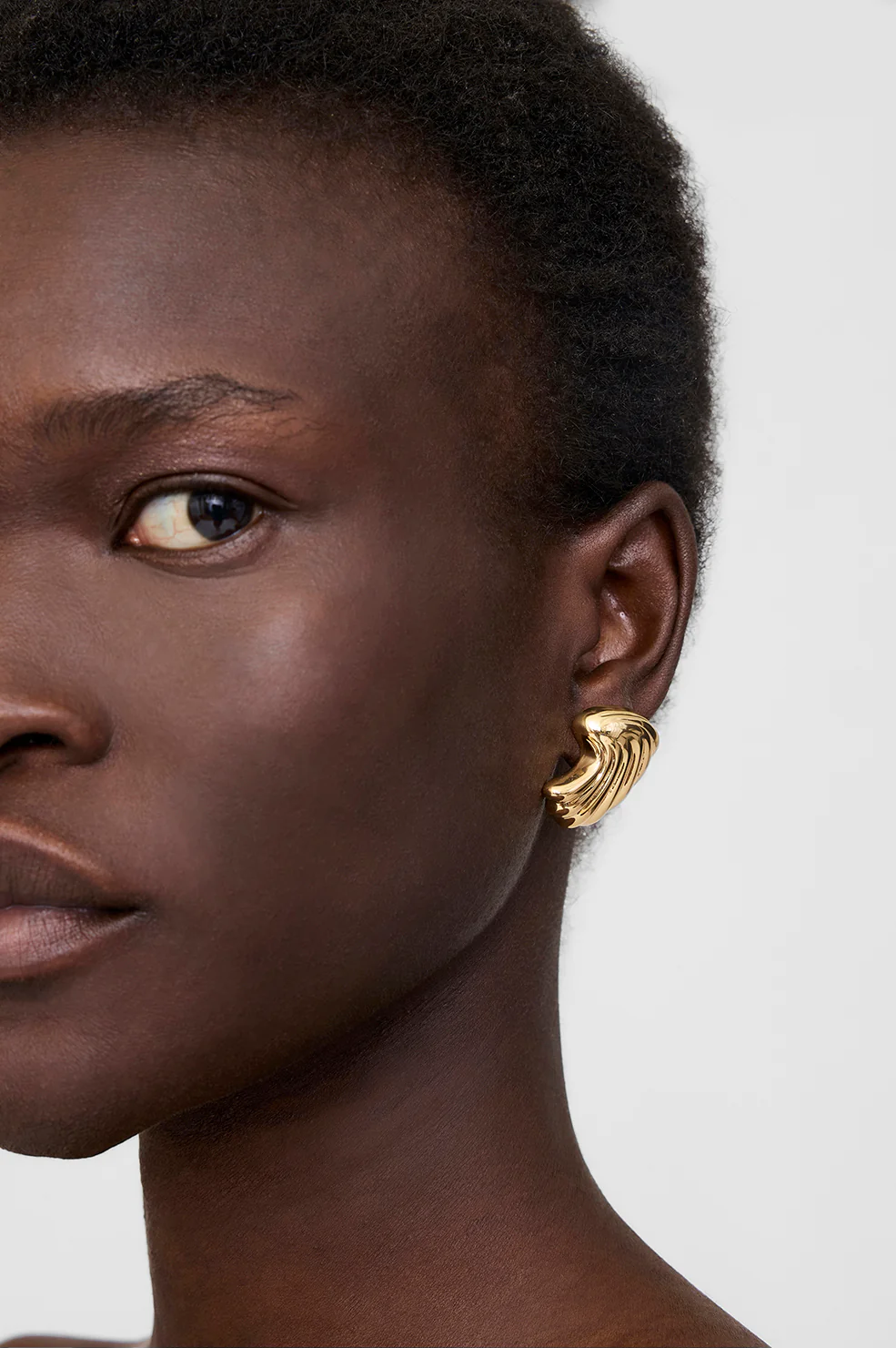 Curved Shell Earrings - Gold