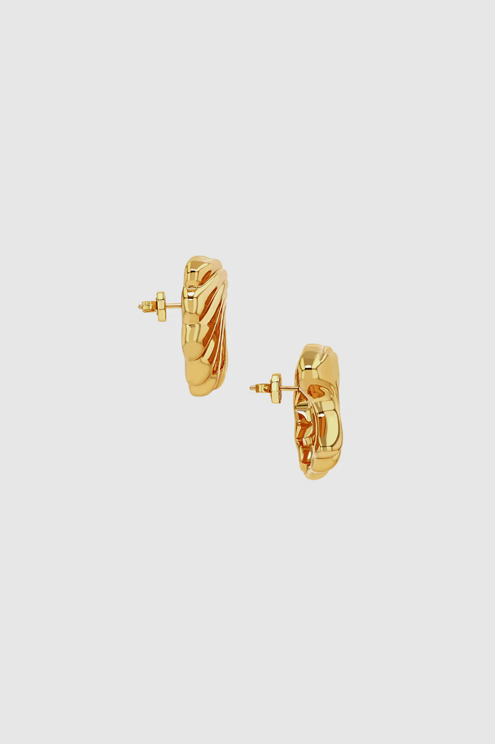 Curved Shell Earrings - Gold