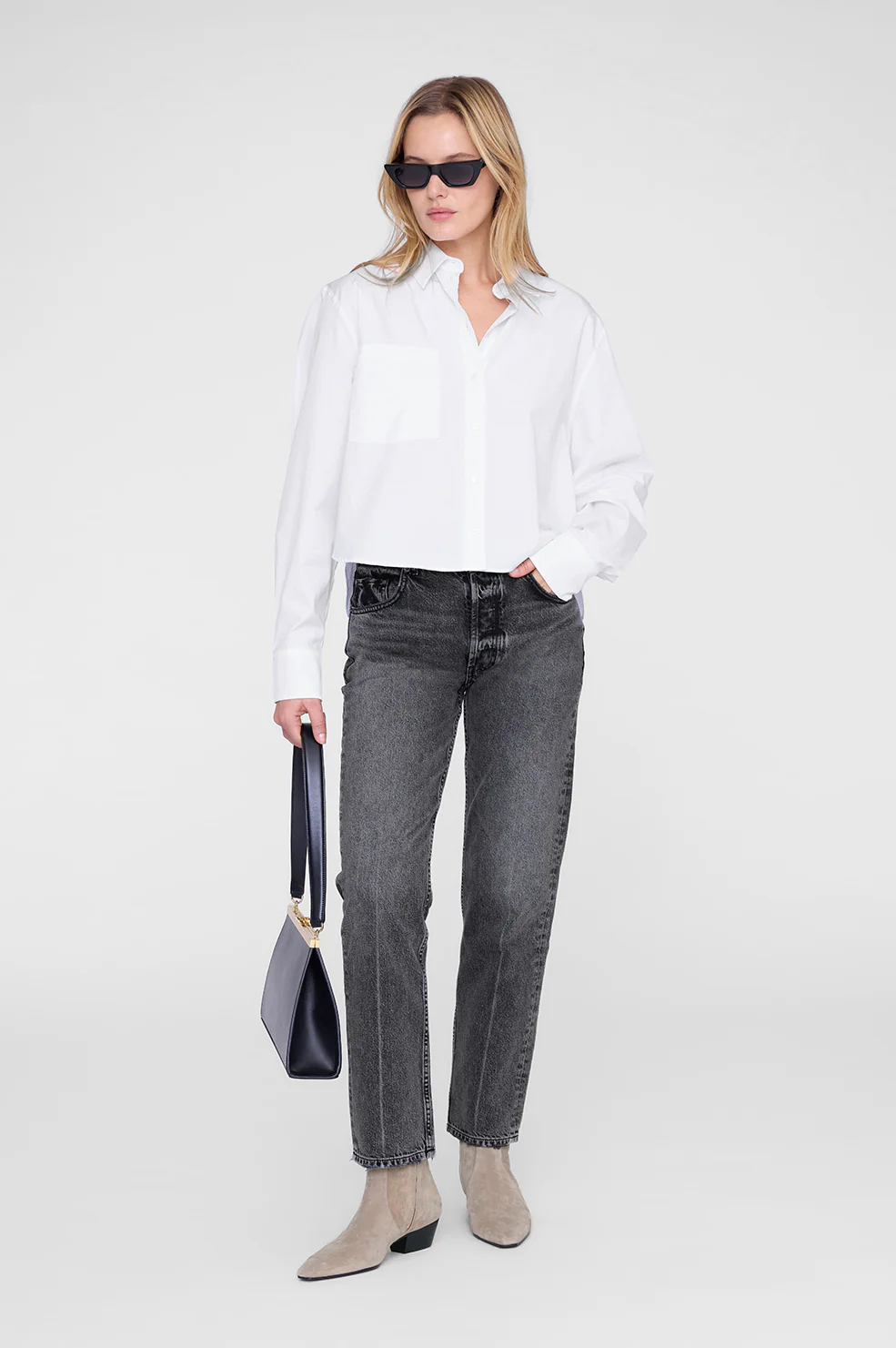 Essie Cropped Shirt - White