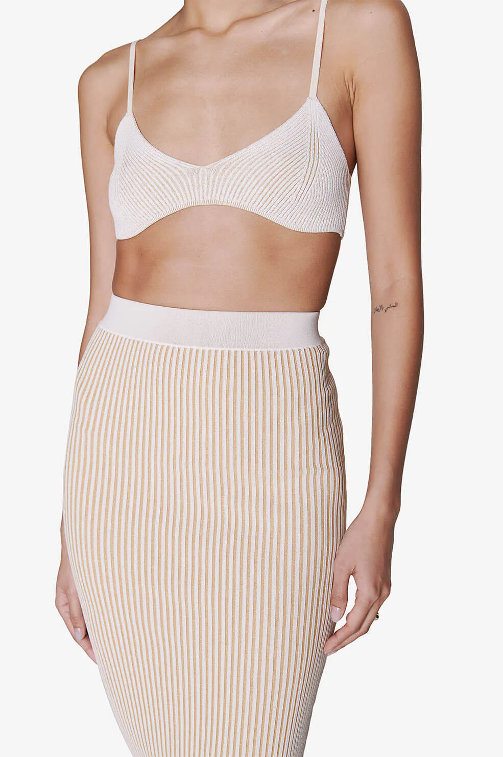 Julian Skirt - Ivory And Camel