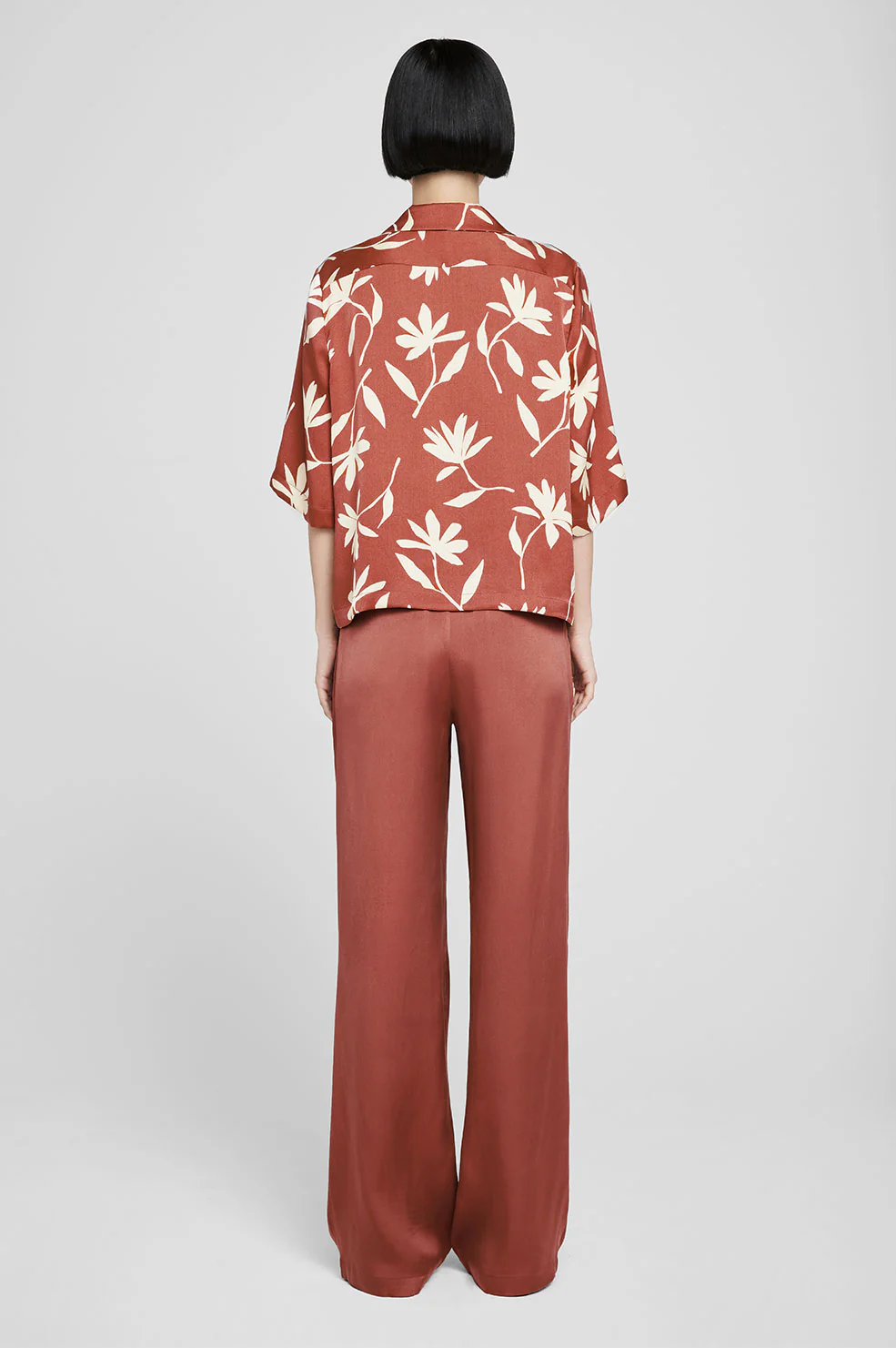 Row Shirt - Terracotta Daisy Print
