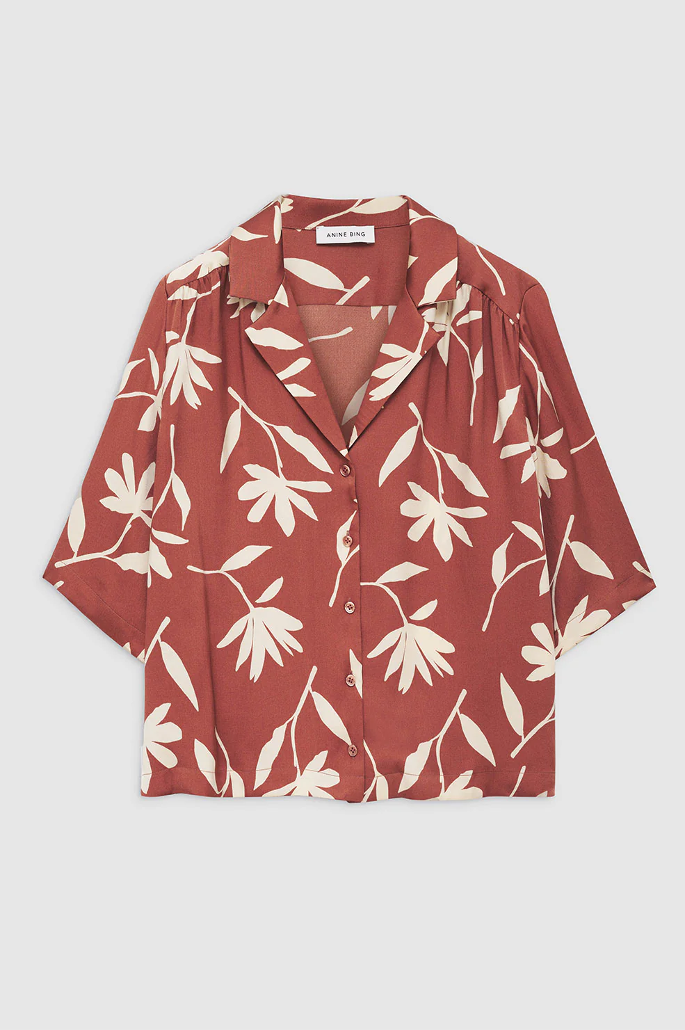 Row Shirt - Terracotta Daisy Print