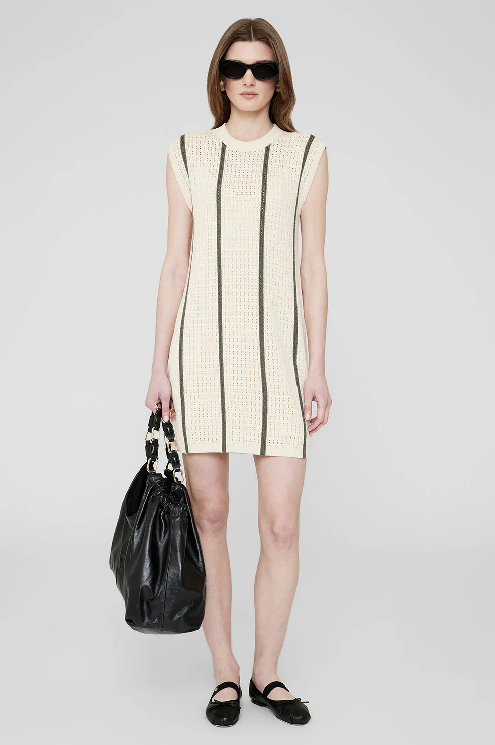 3352-lanie-dress-ivory-and-army-green-stripe-1.webp Lanie Dress - Ivory And Army Green Stripe