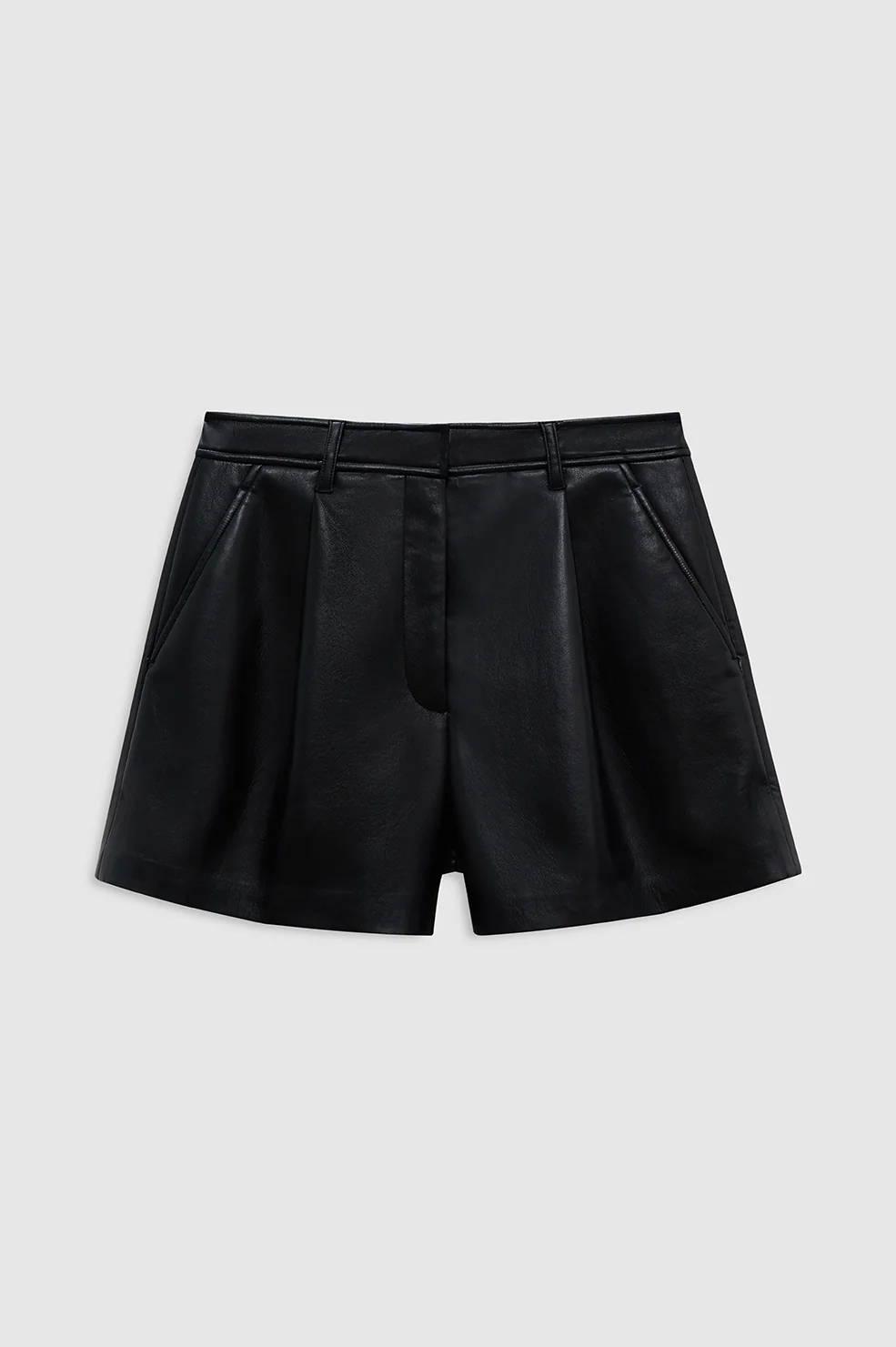 Trent Short - Black Recycled Leather