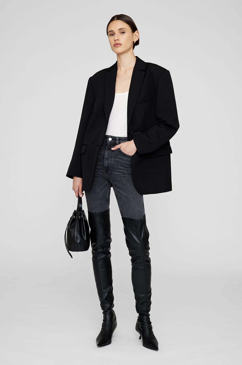 Over The Knee Hilda Boots - Black