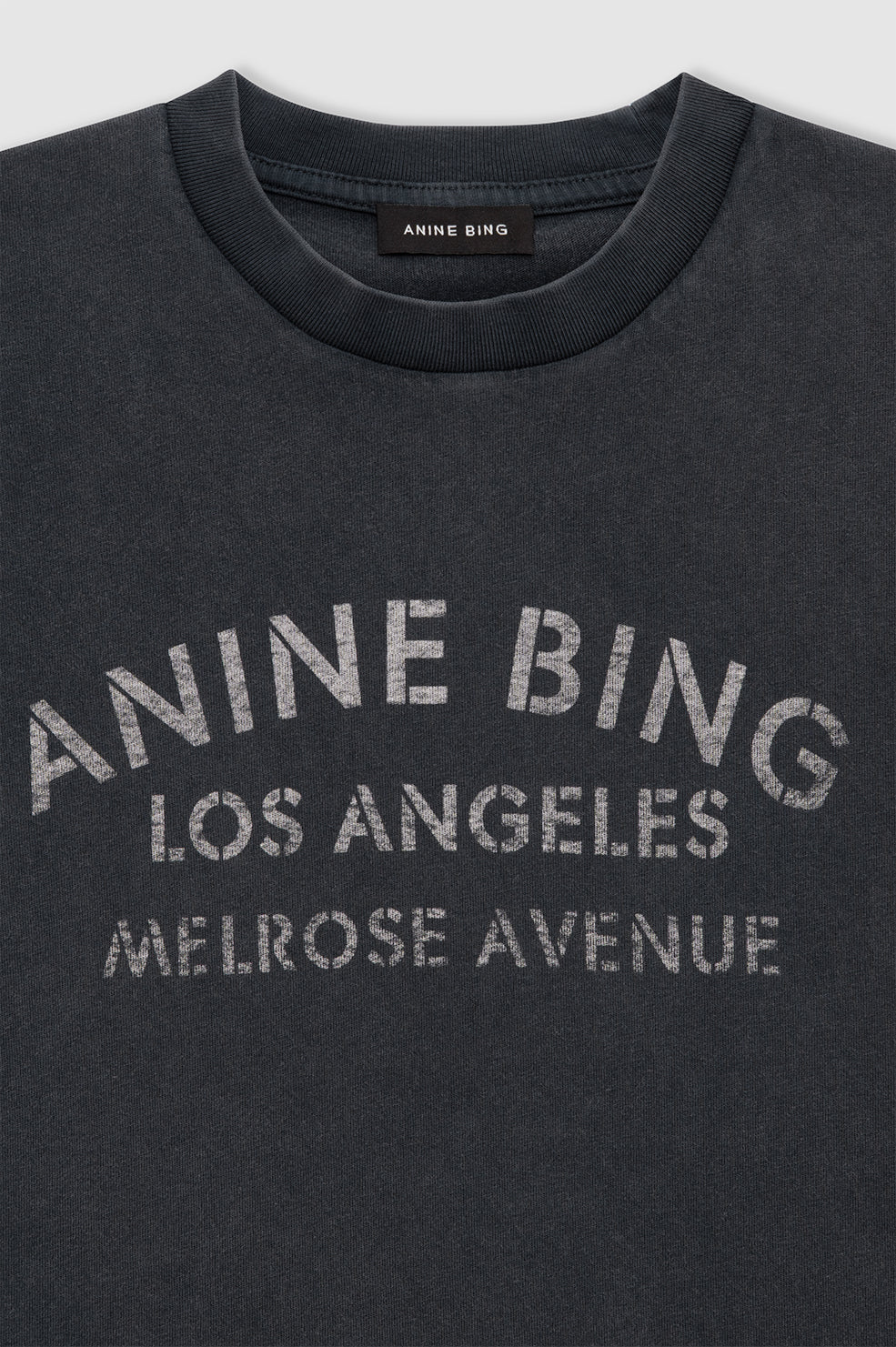 Cade Tee Melrose Stencil - Washed Black