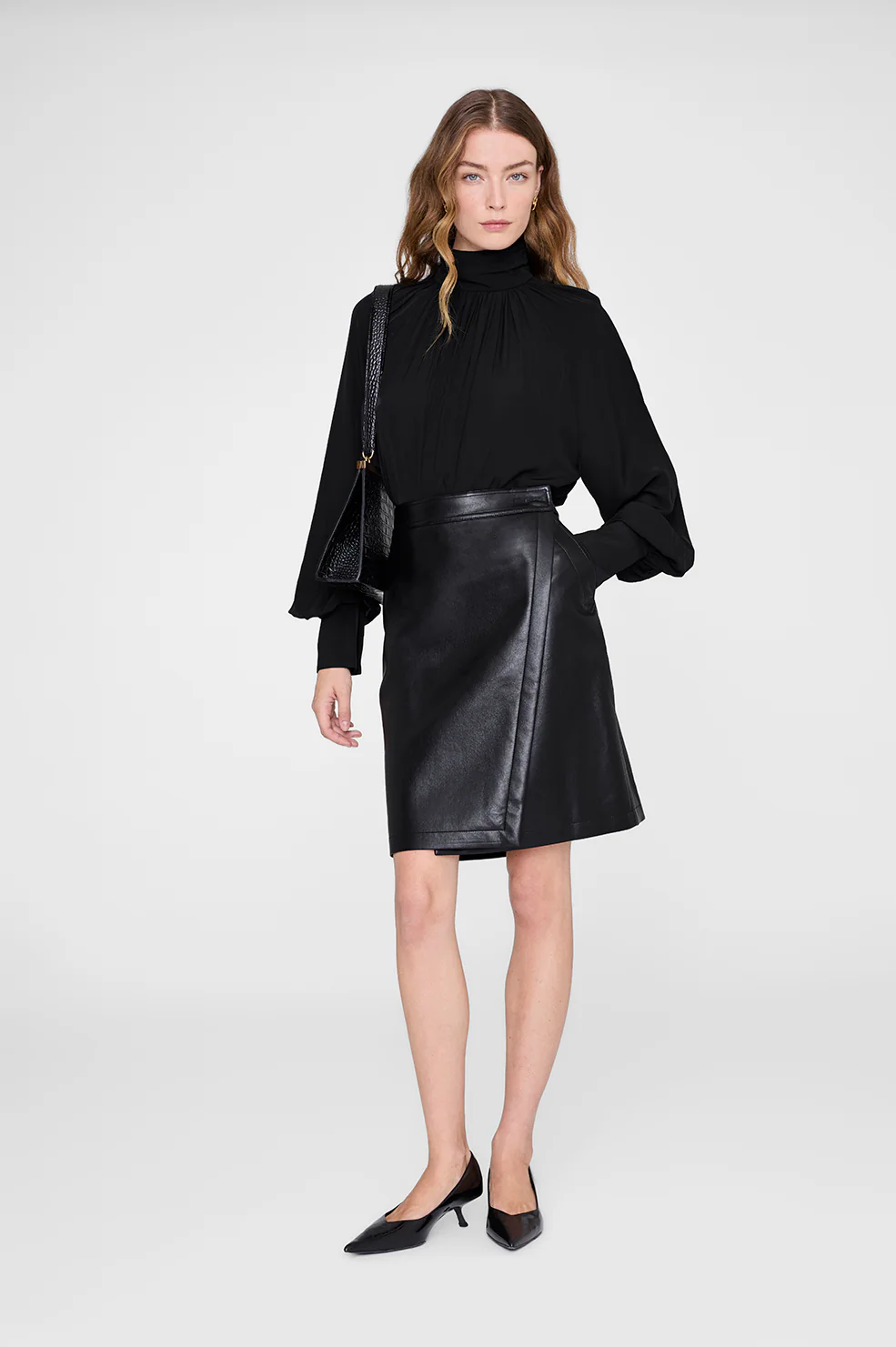 Alanis Skirt - Black Recycled Leather